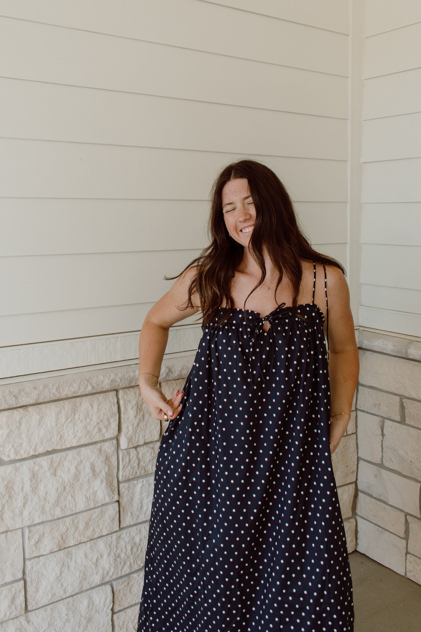 Polka Dot Midi Dress Large