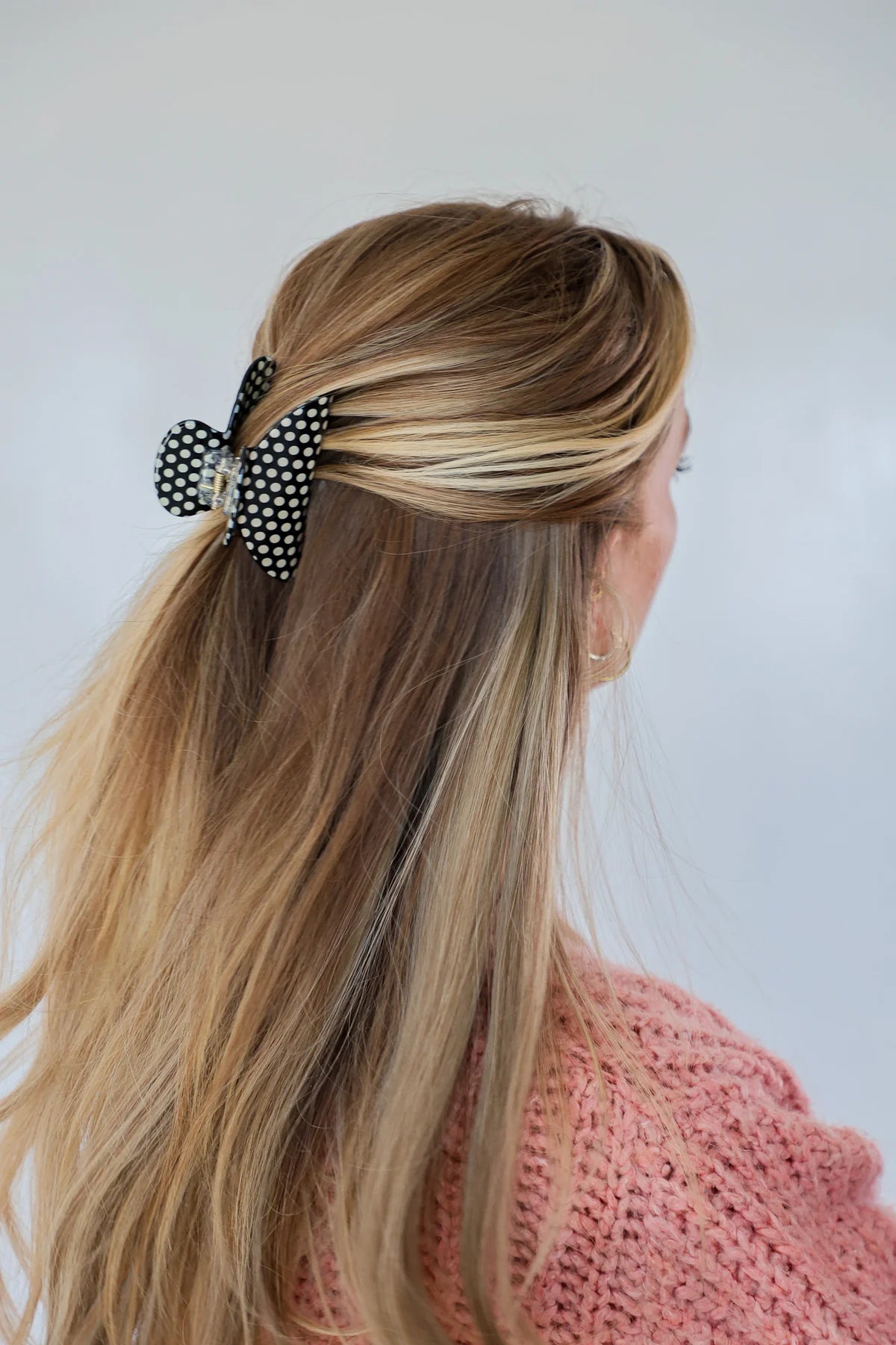 Black & White Polka Dot Claw Clip - Midi