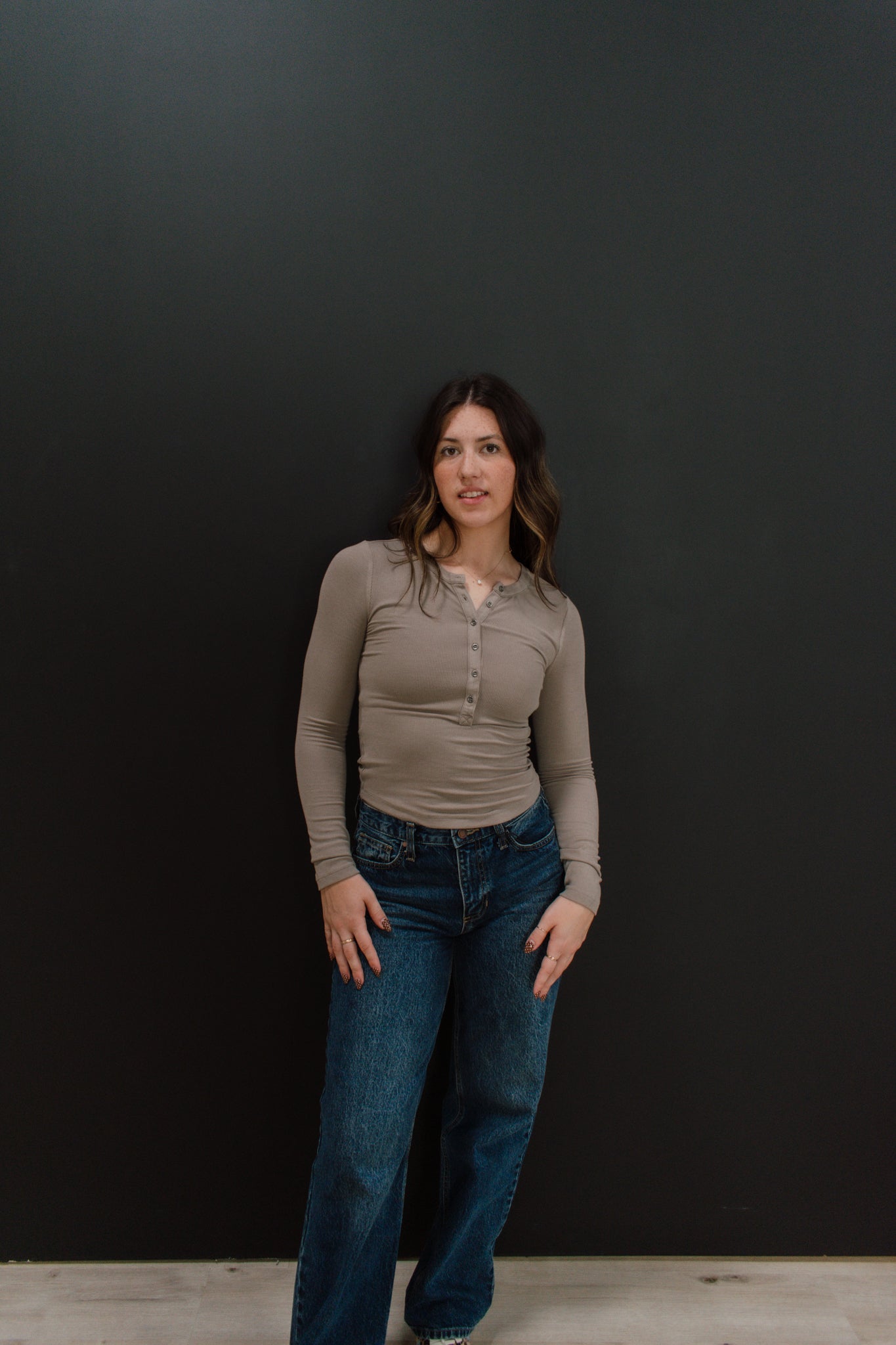 Ribbed Long Sleeve Henley