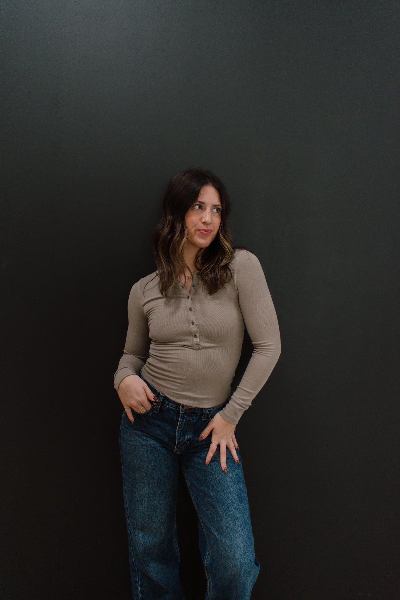 Ribbed Long Sleeve Henley