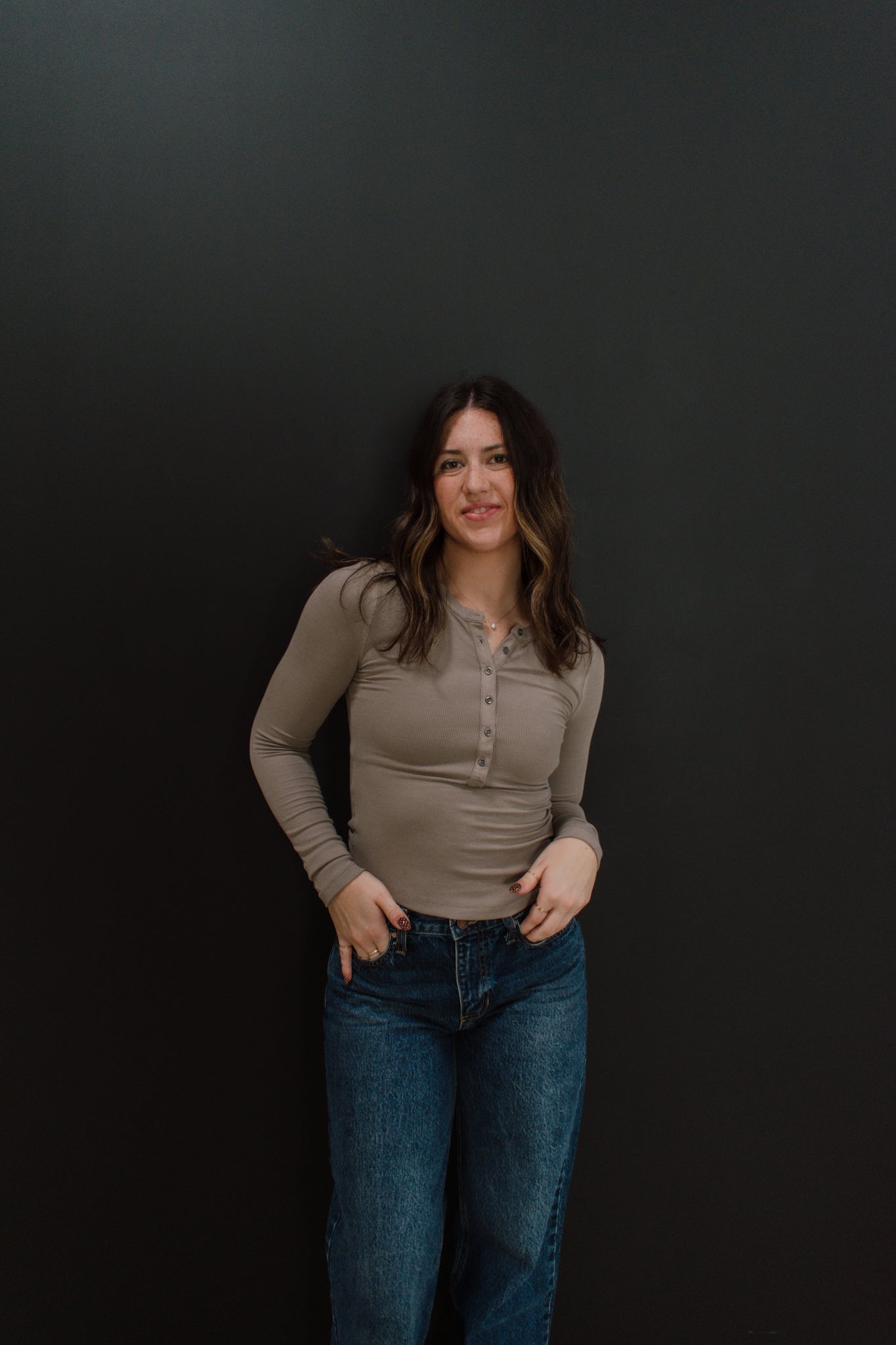 Ribbed Long Sleeve Henley