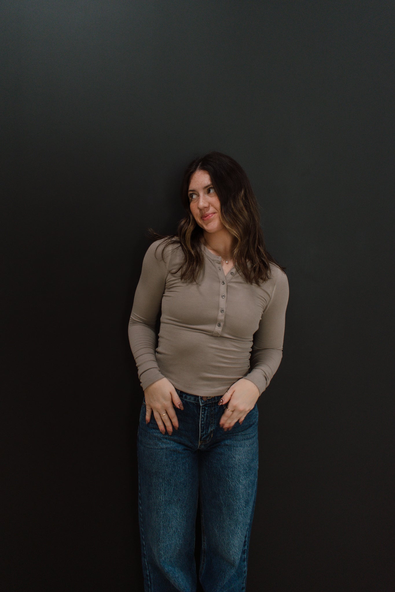 Ribbed Long Sleeve Henley