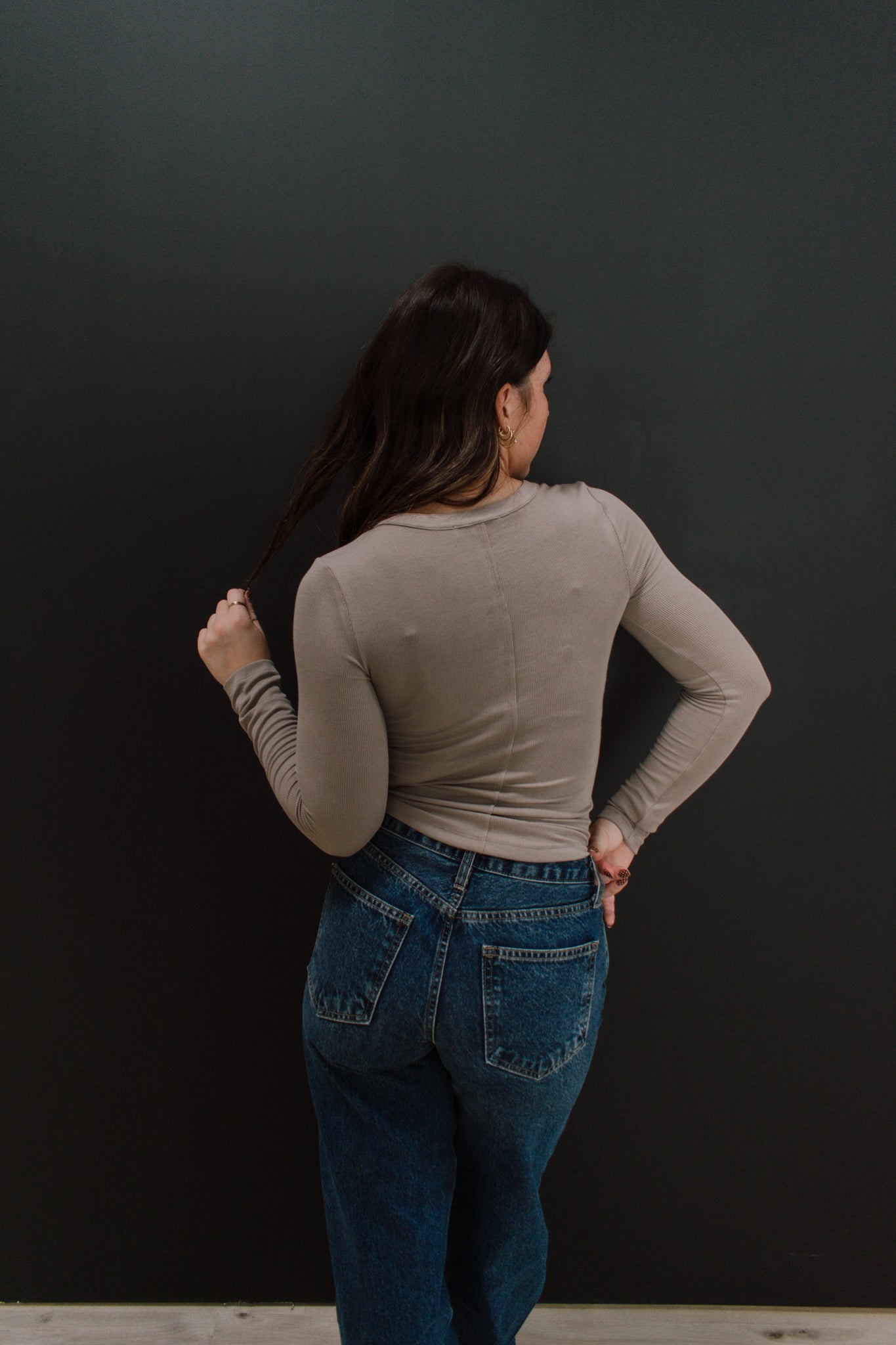 Ribbed Long Sleeve Henley