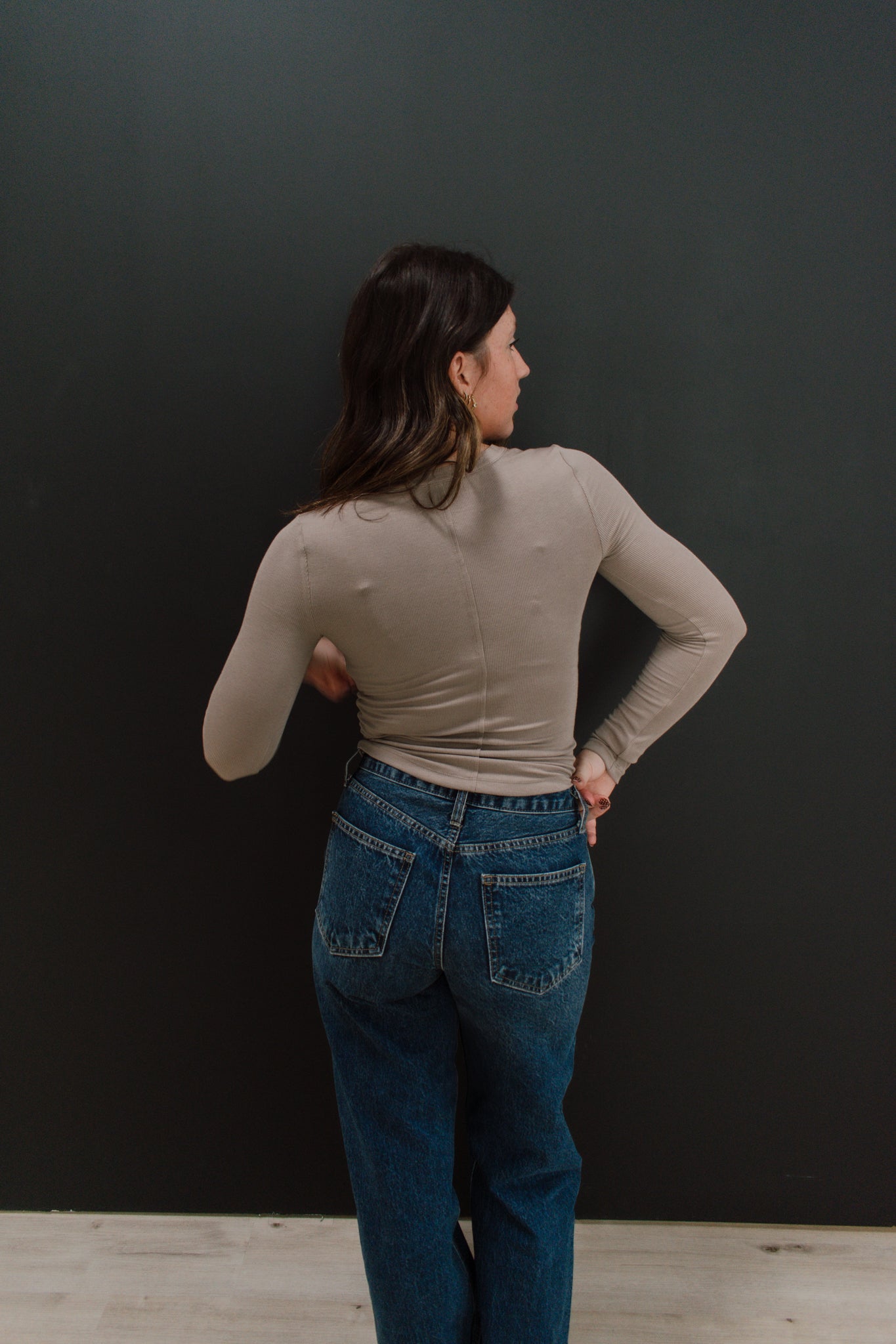 Ribbed Long Sleeve Henley