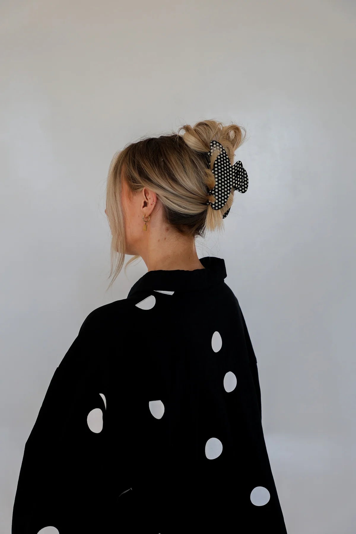 Black & White Polka Dot Claw Clip