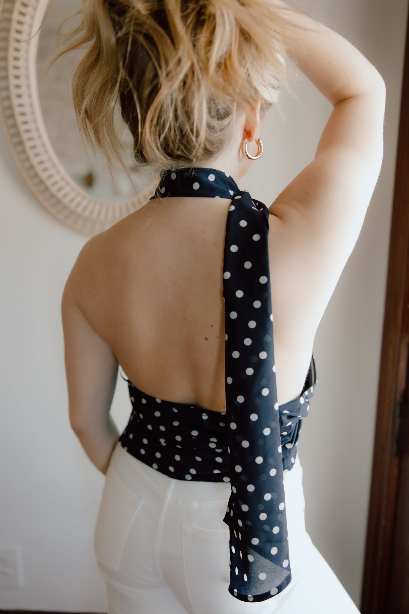 Polka Dot Scarf Top