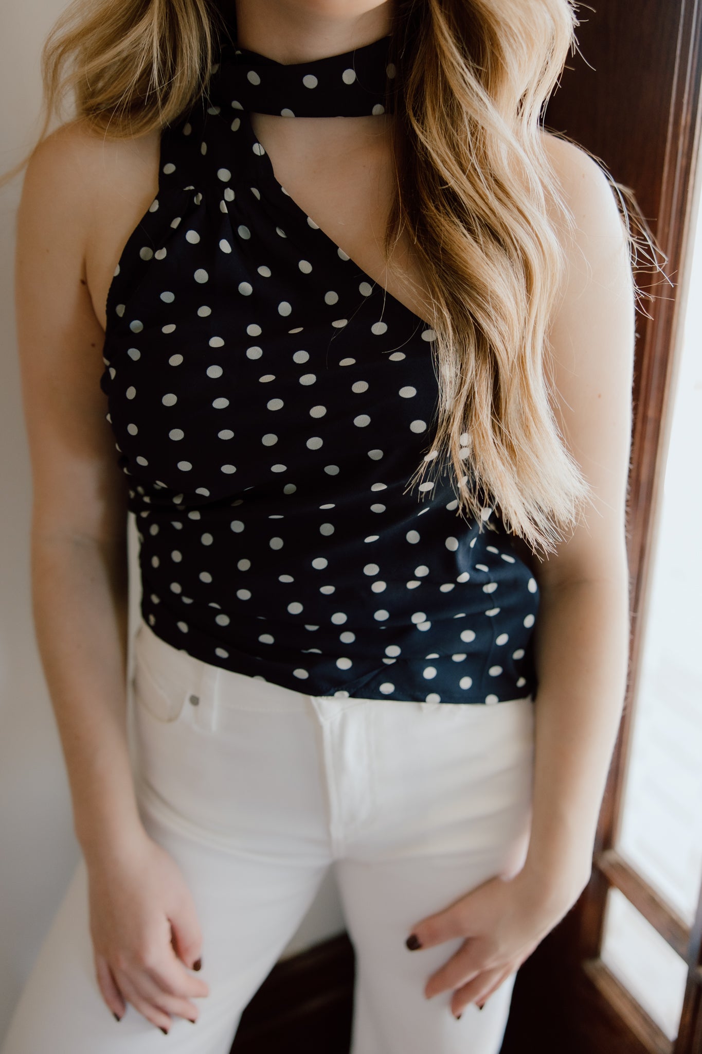 Polka Dot Scarf Top