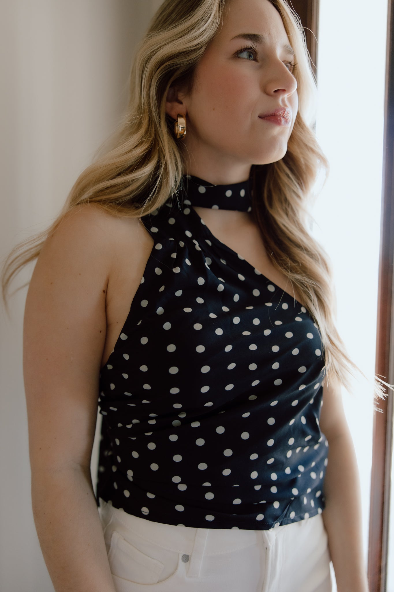 Polka Dot Scarf Top