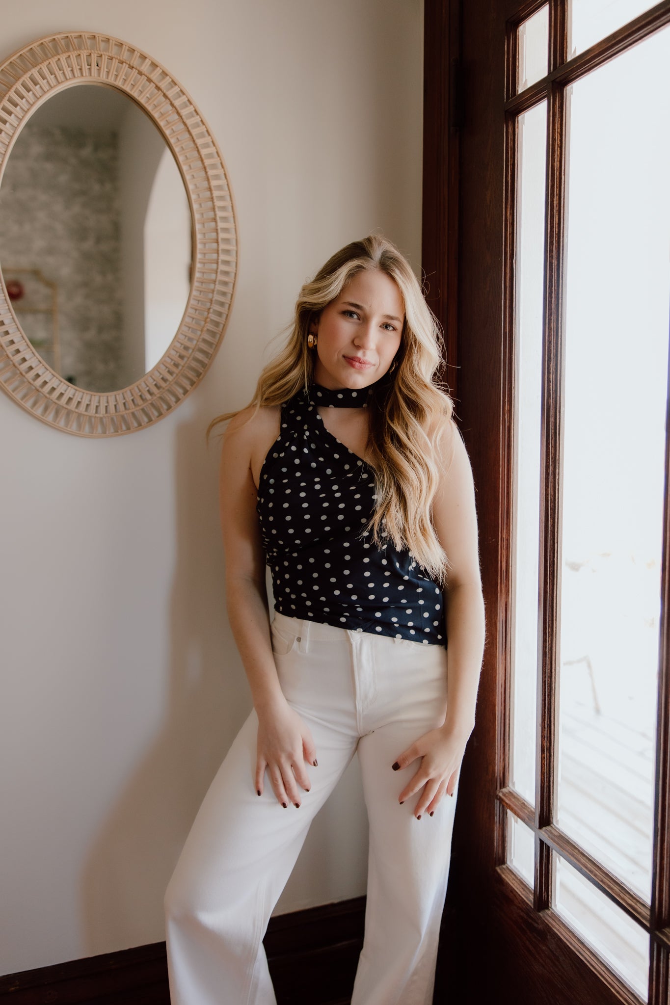 Polka Dot Scarf Top