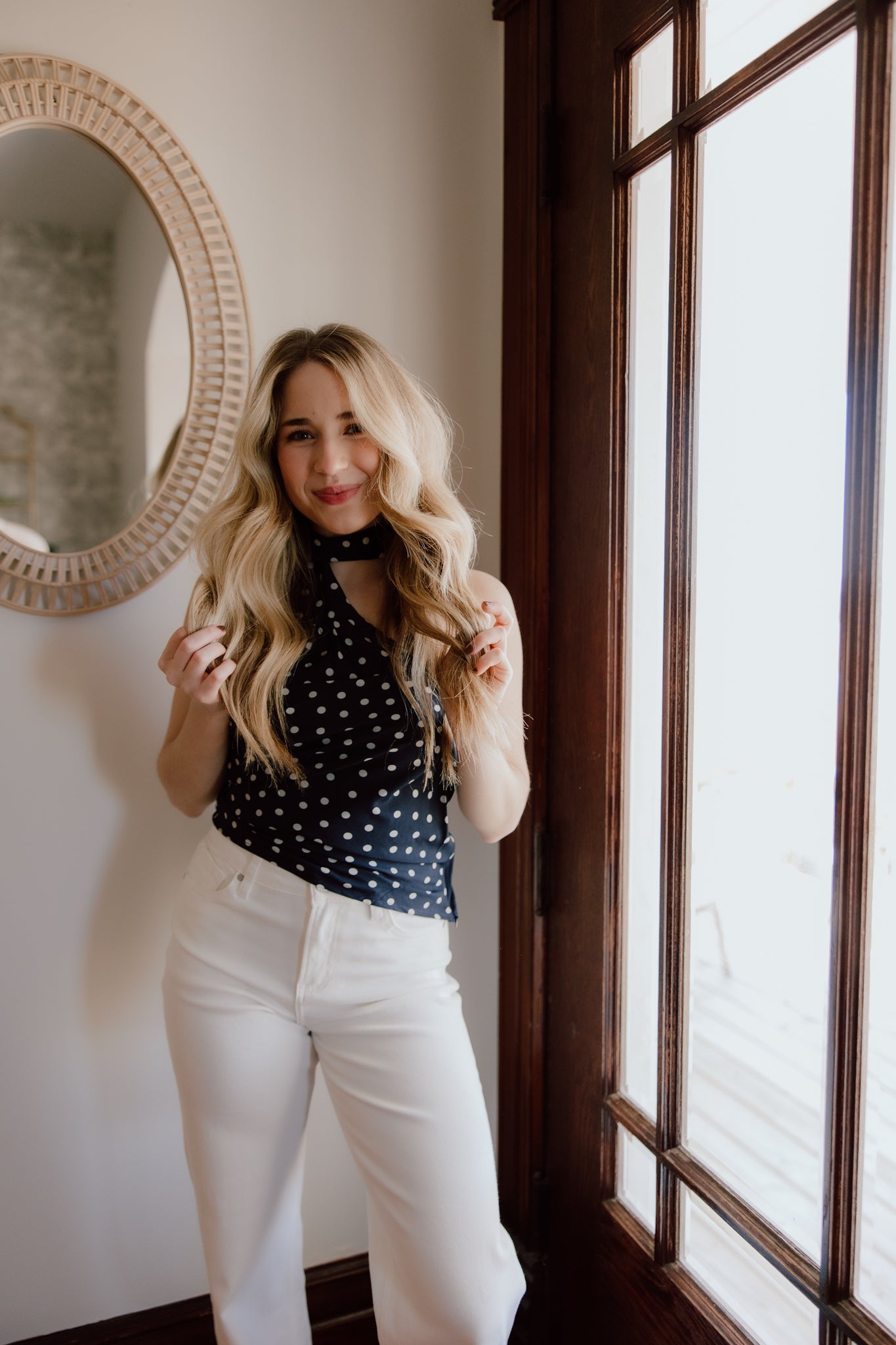 Polka Dot Scarf Top