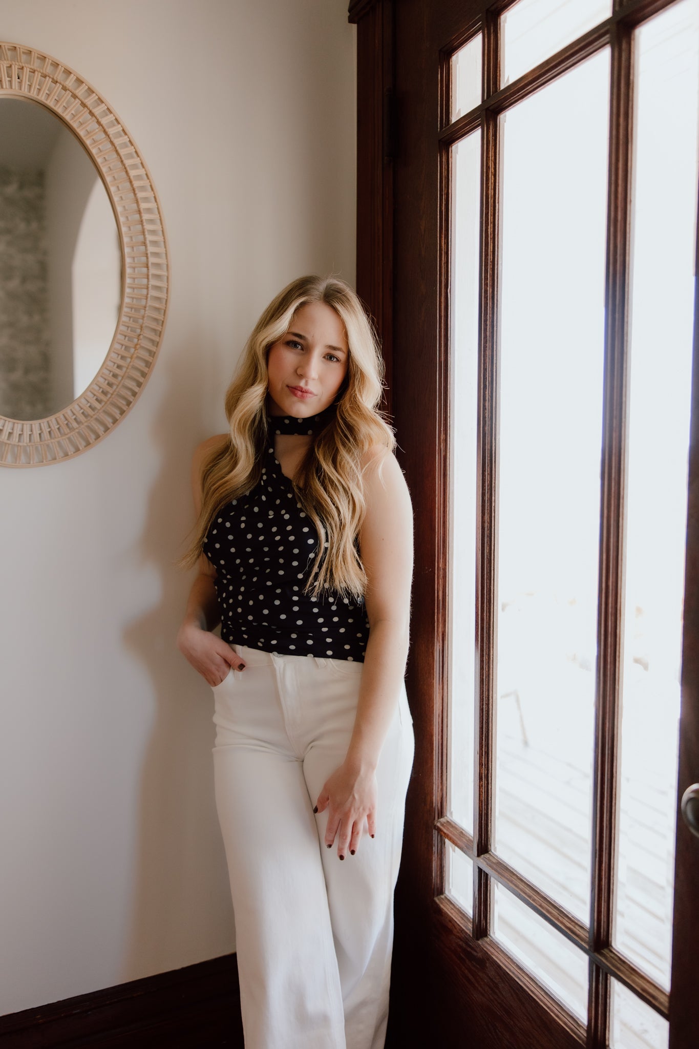 Polka Dot Scarf Top