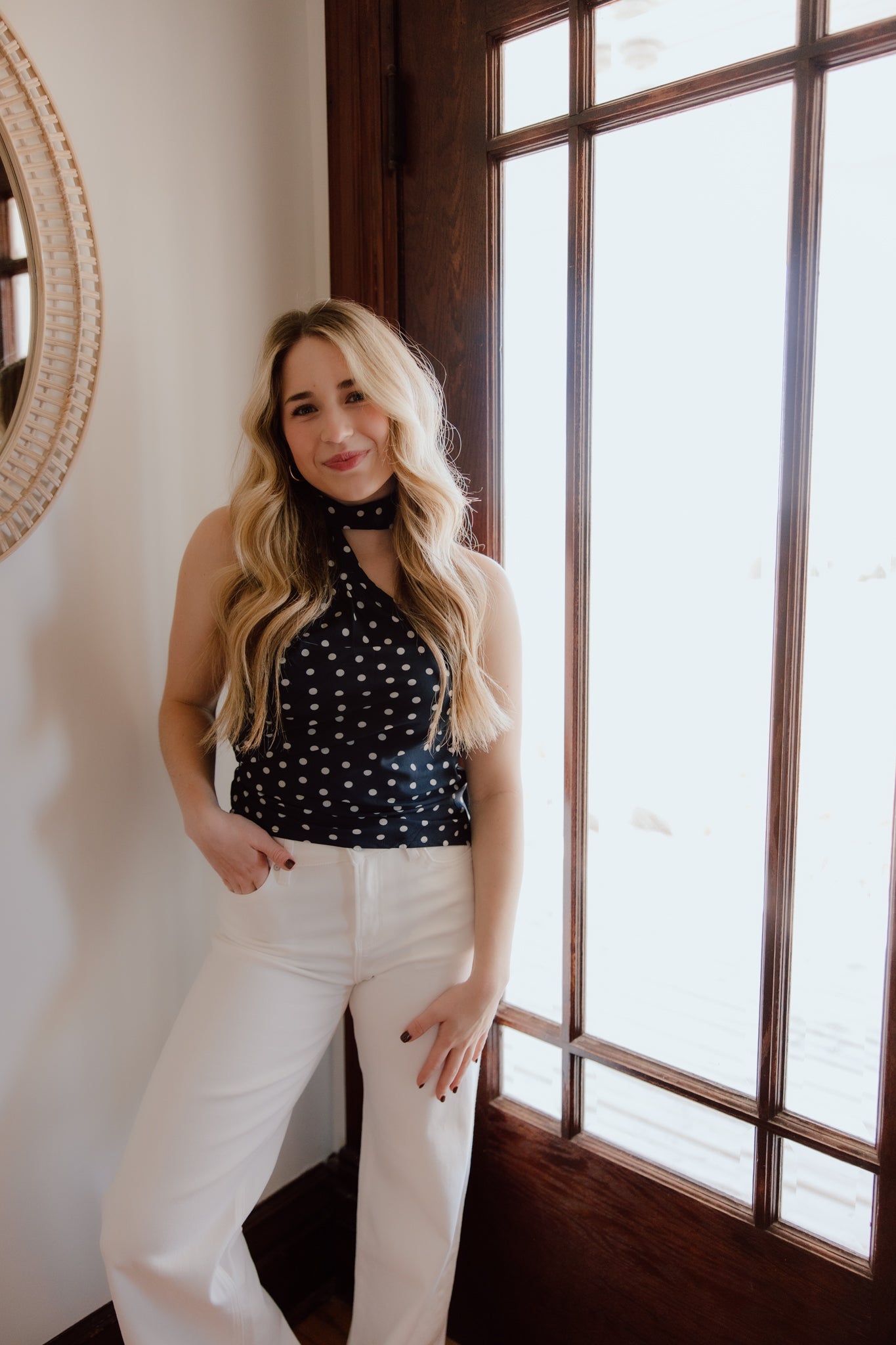 Polka Dot Scarf Top