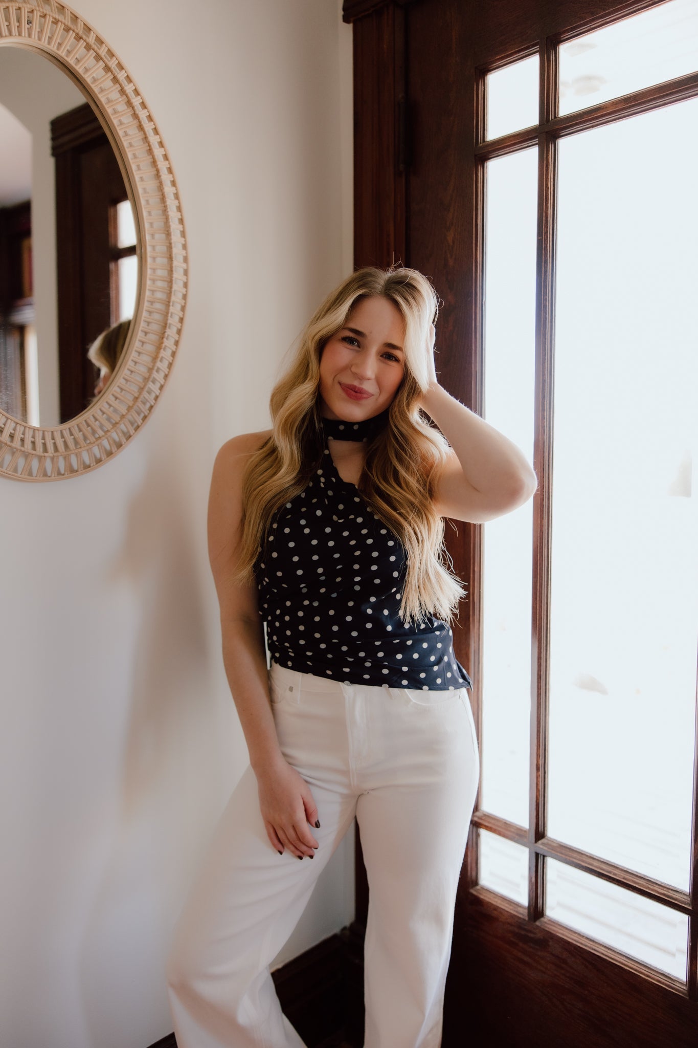 Polka Dot Scarf Top