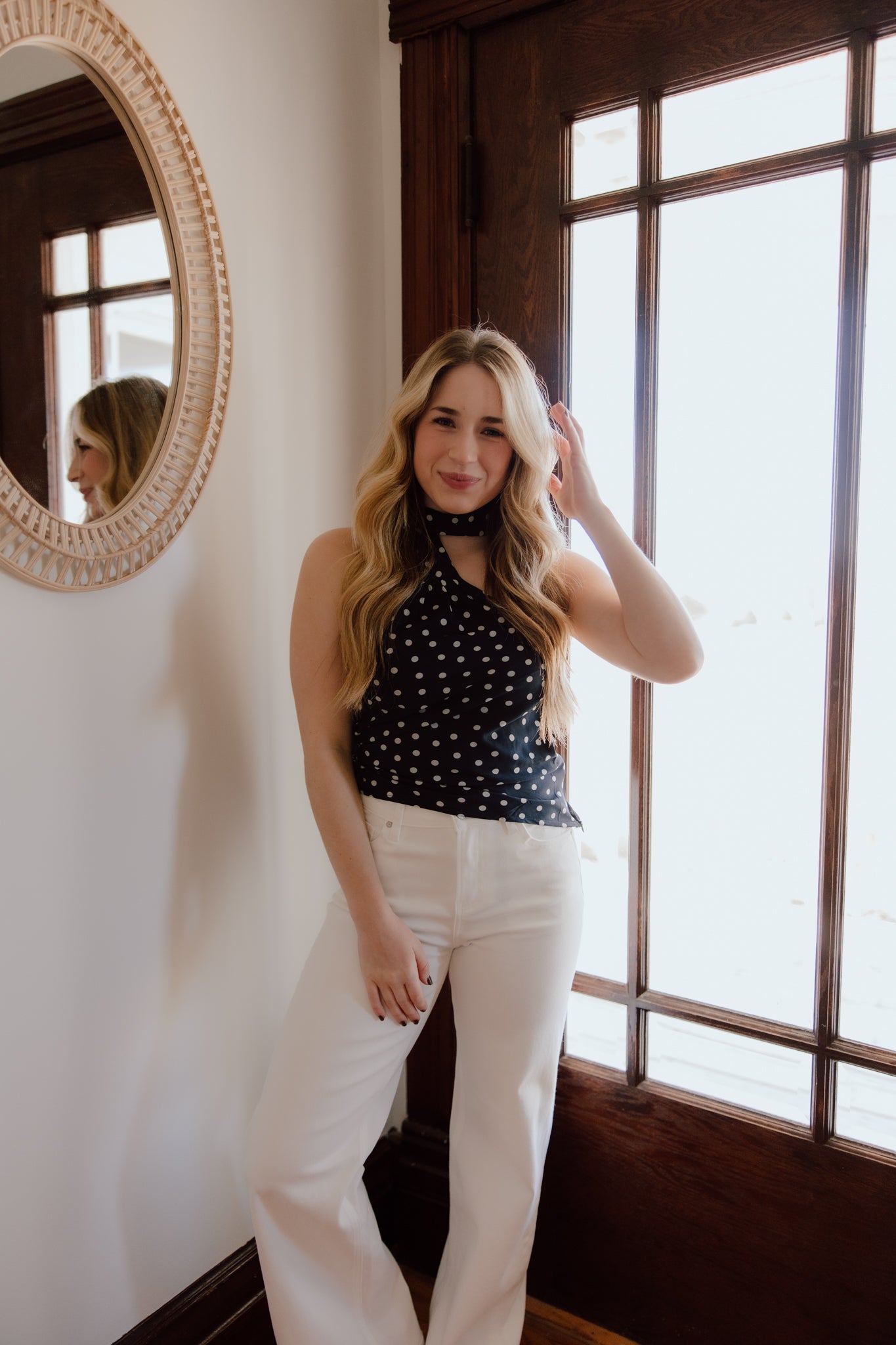 Polka Dot Scarf Top