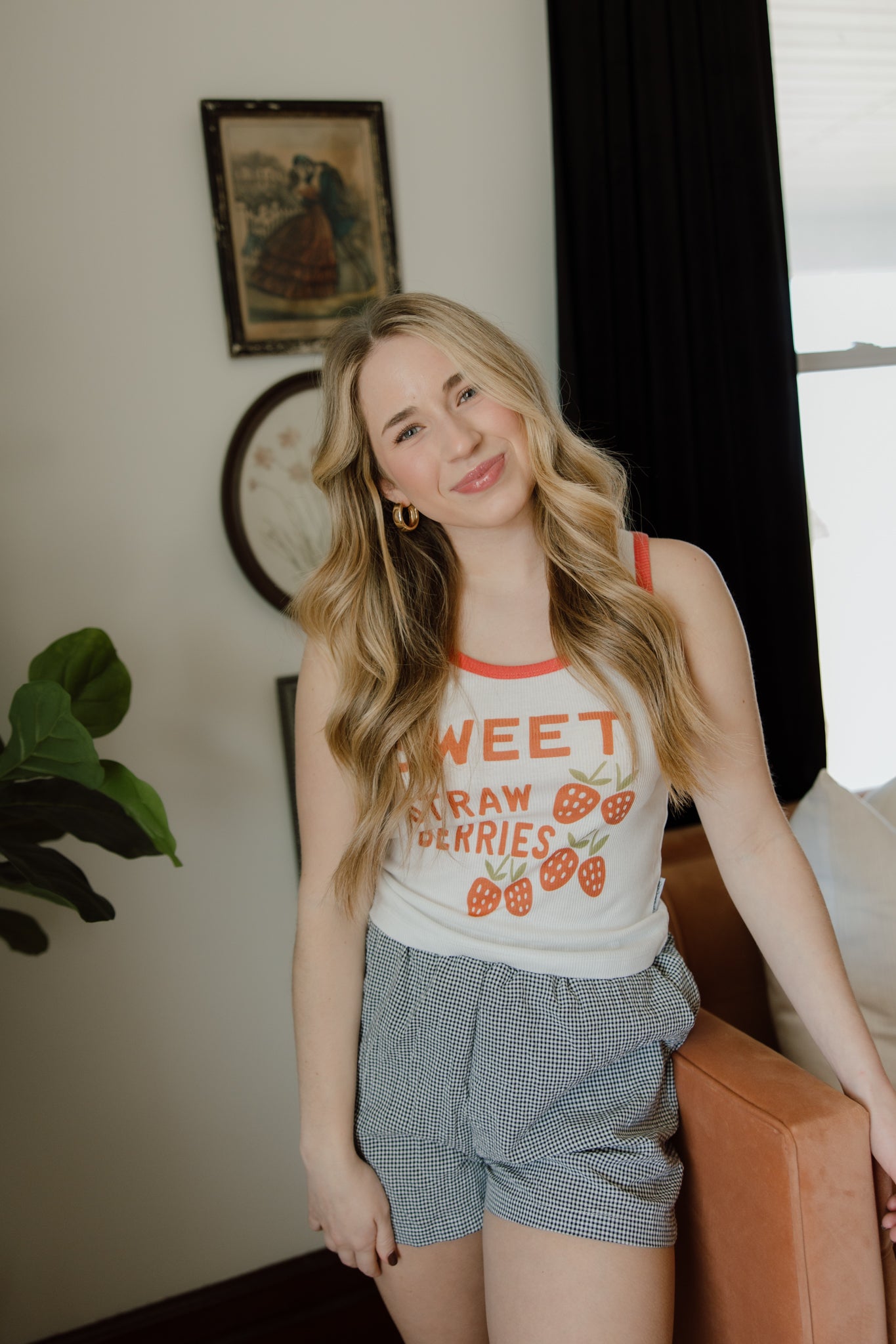 Sweet Strawberries Ribbed Tank | The Laundry Room