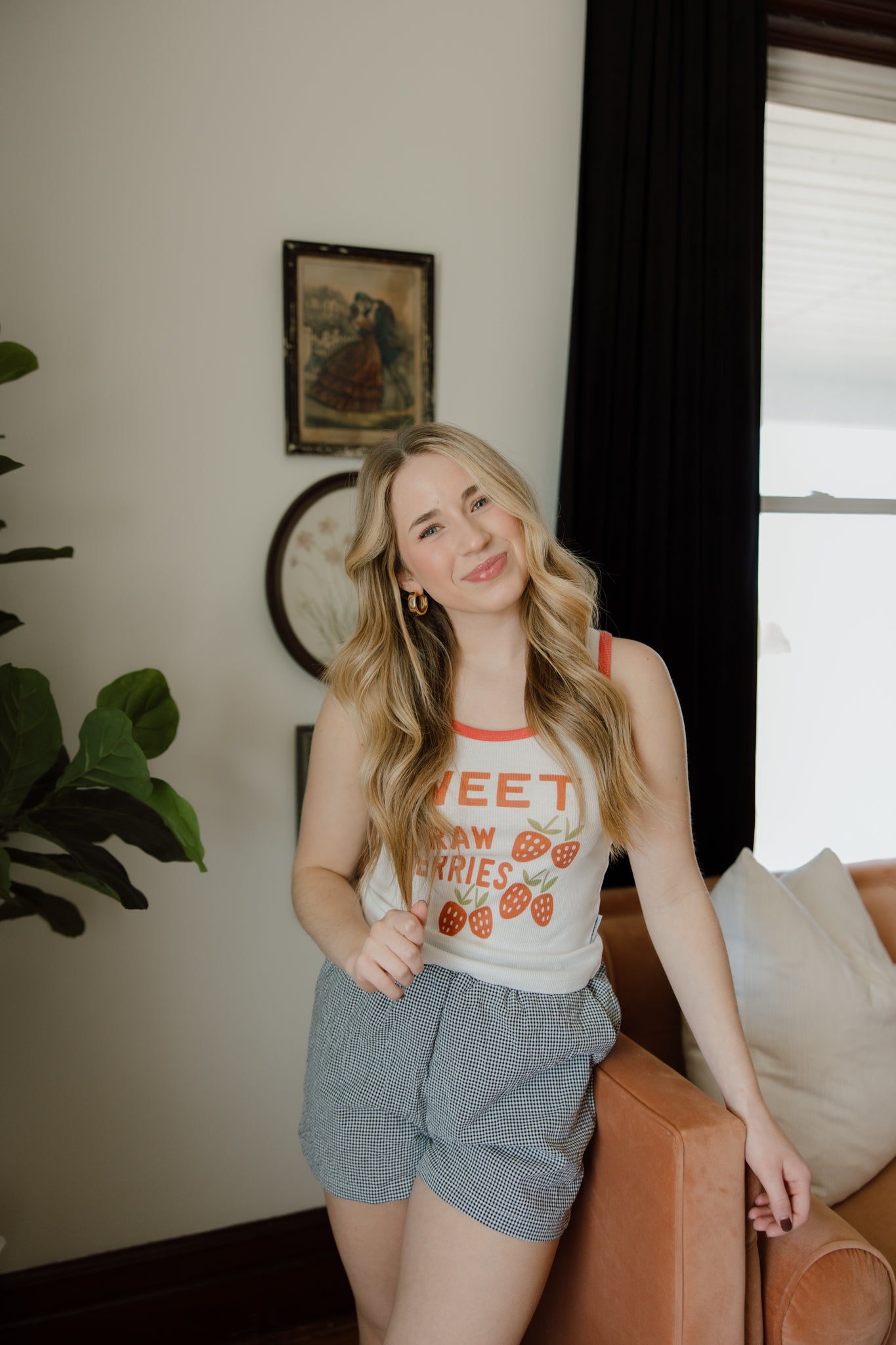 Sweet Strawberries Ribbed Tank | The Laundry Room