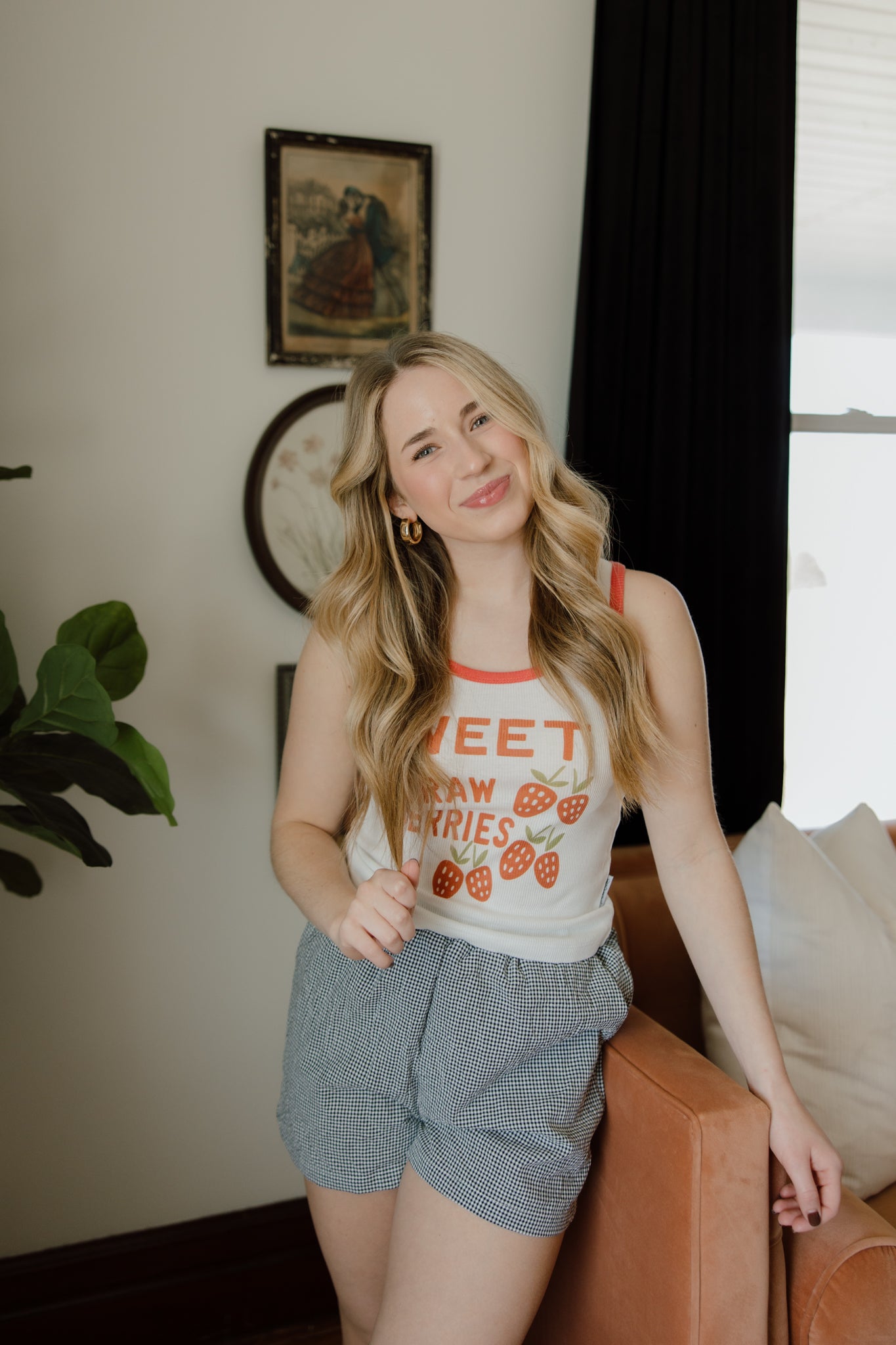 Sweet Strawberries Ribbed Tank | The Laundry Room