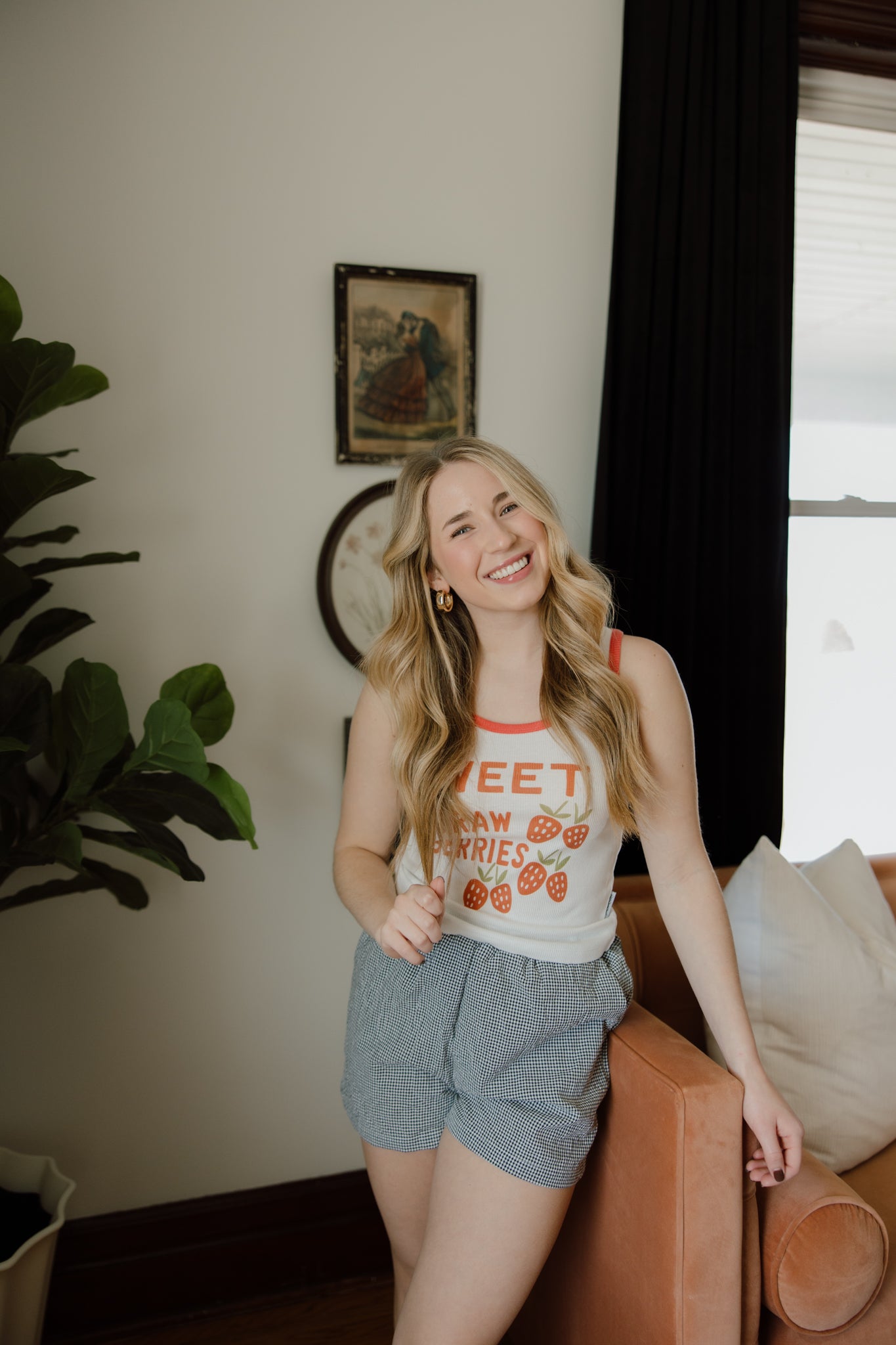 Sweet Strawberries Ribbed Tank | The Laundry Room