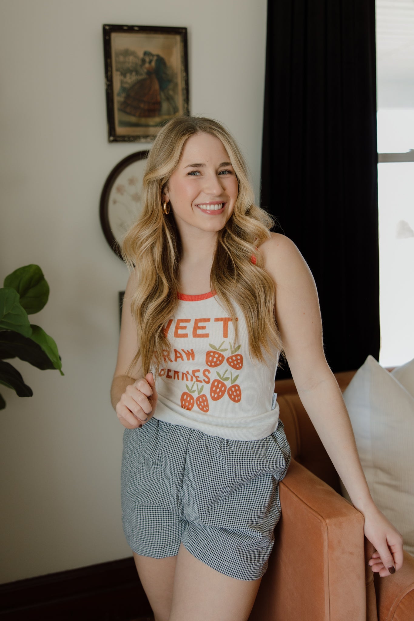 Sweet Strawberries Ribbed Tank | The Laundry Room