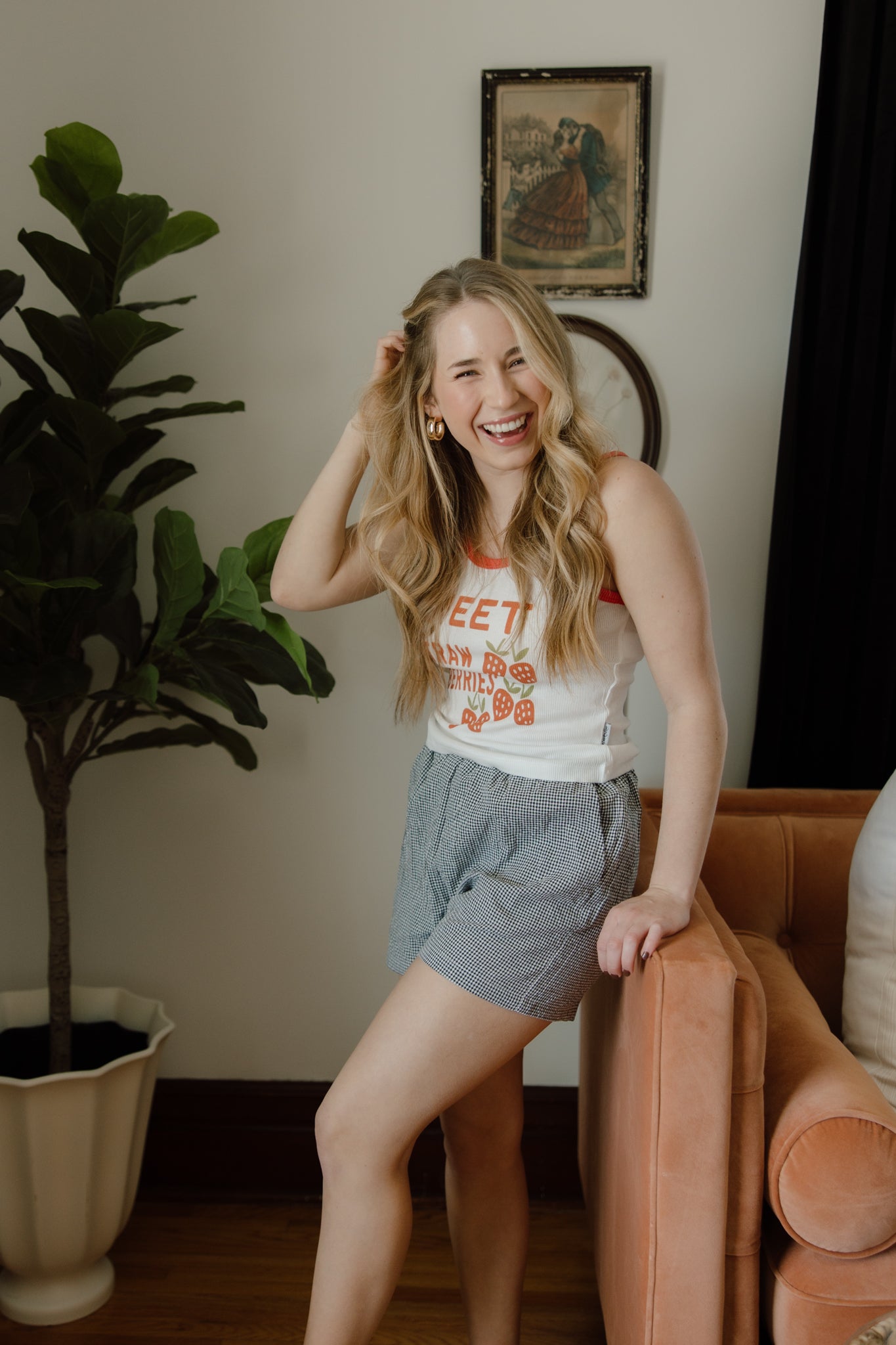 Sweet Strawberries Ribbed Tank | The Laundry Room