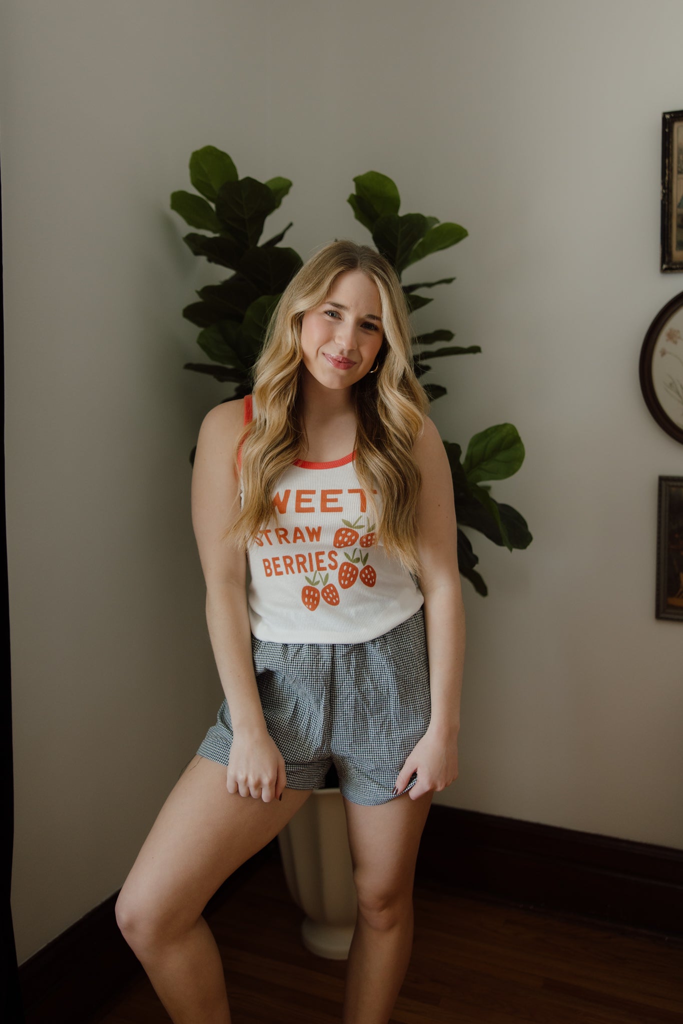 Sweet Strawberries Ribbed Tank | The Laundry Room