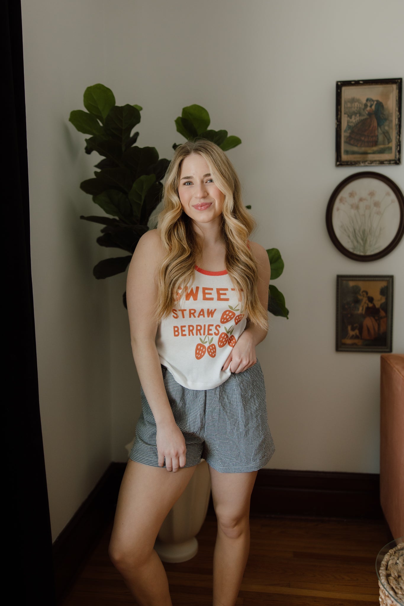 Sweet Strawberries Ribbed Tank | The Laundry Room