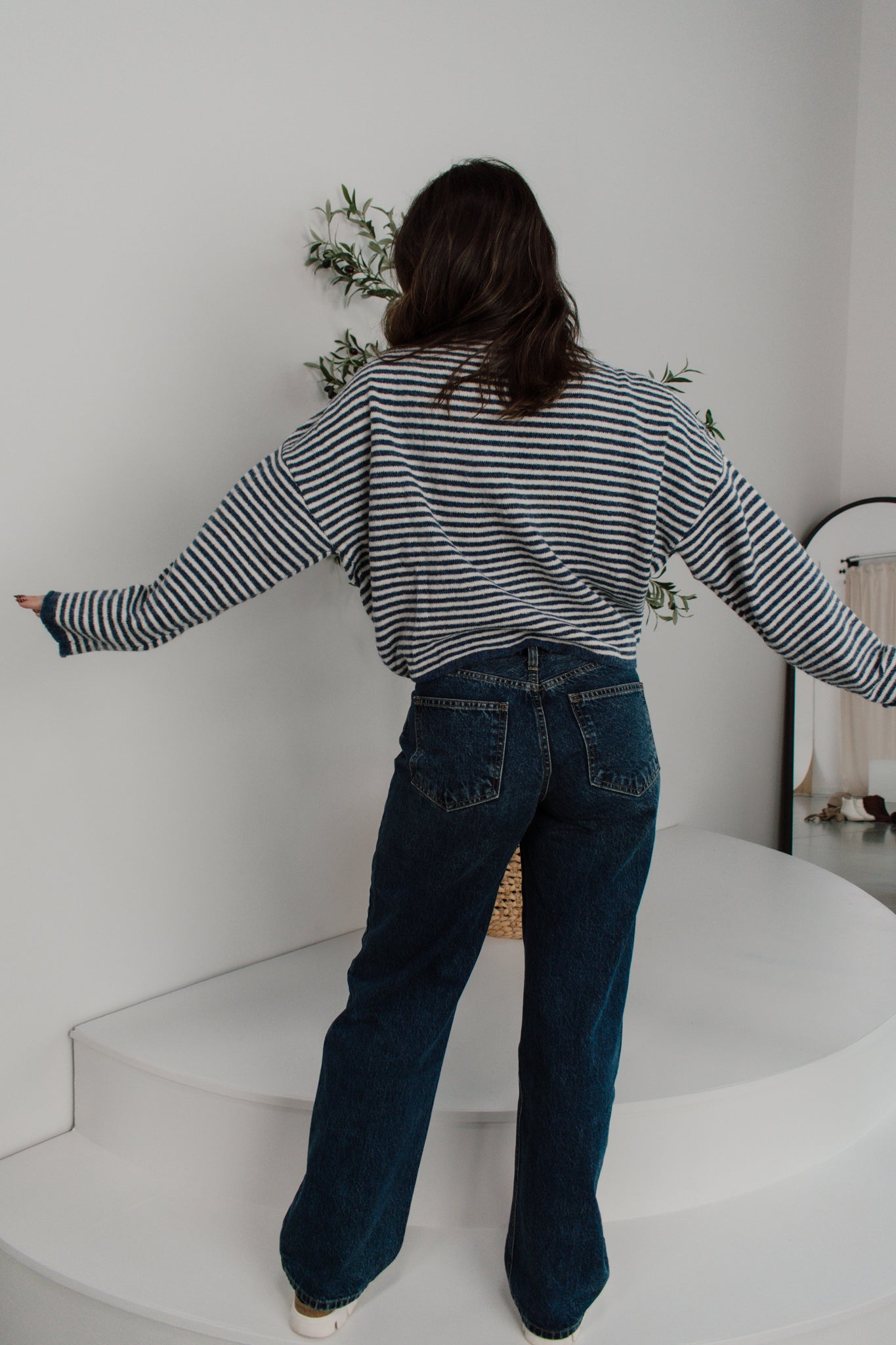 Piper Cardigan | Navy Striped