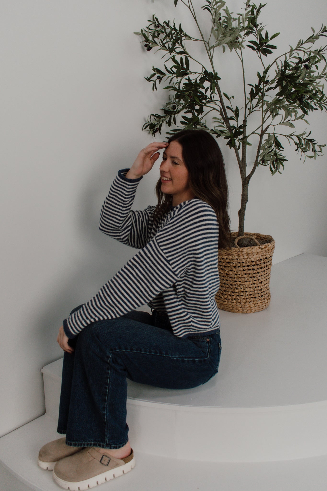 Piper Cardigan | Navy Striped