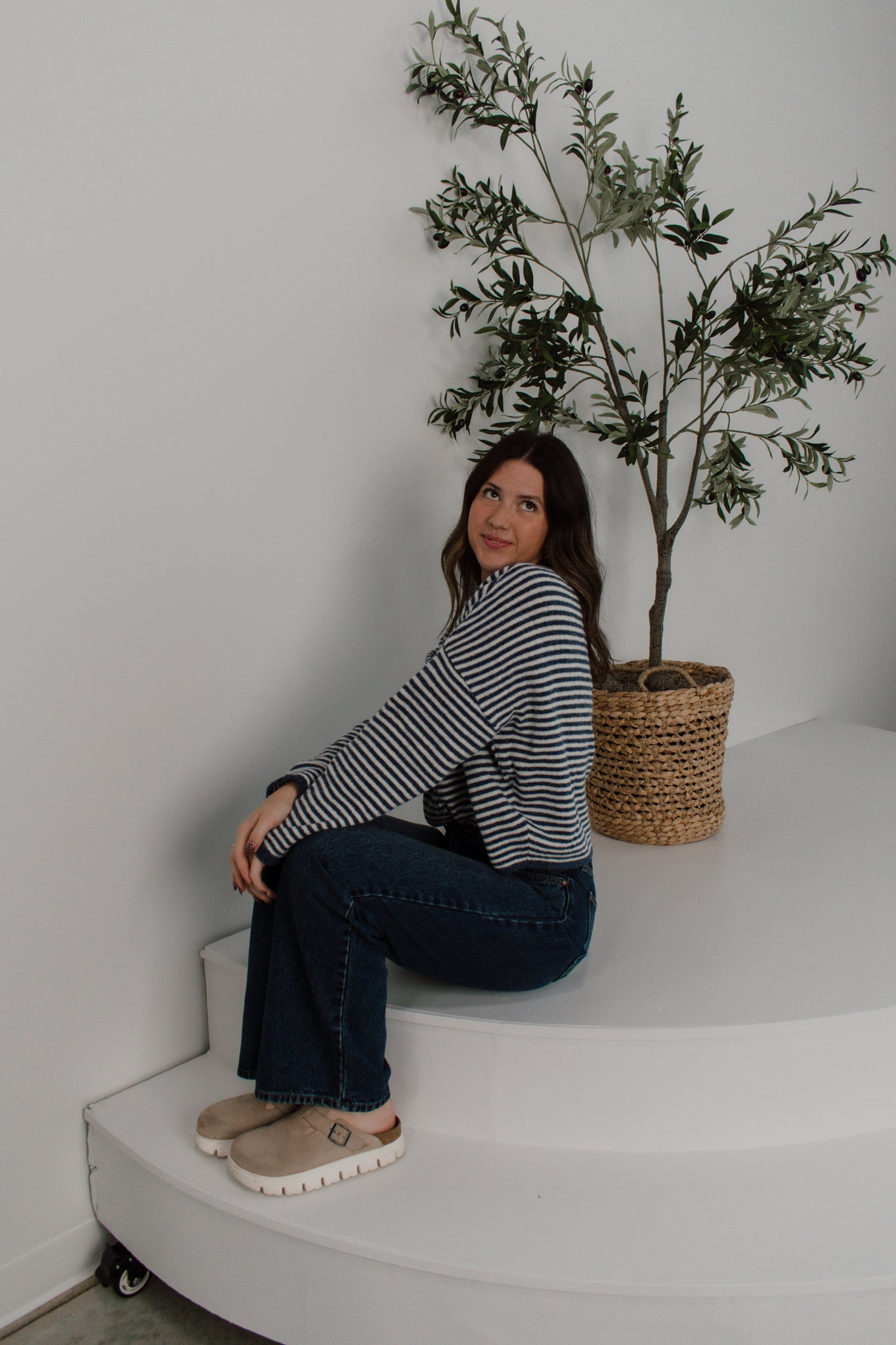Piper Cardigan | Navy Striped