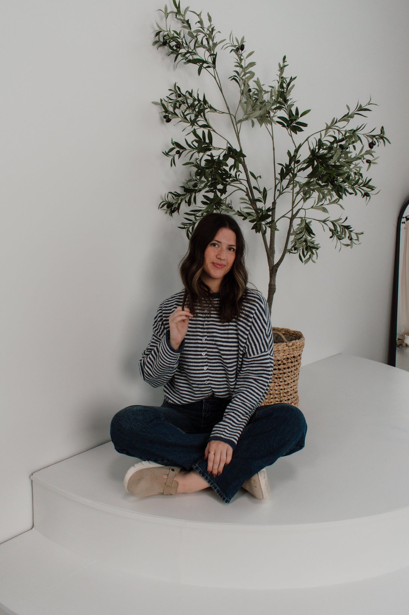 Piper Cardigan | Navy Striped