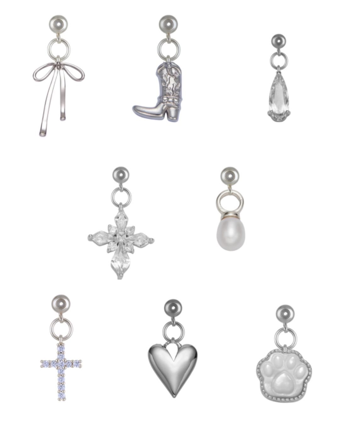 Silver Novelty Grip Charms