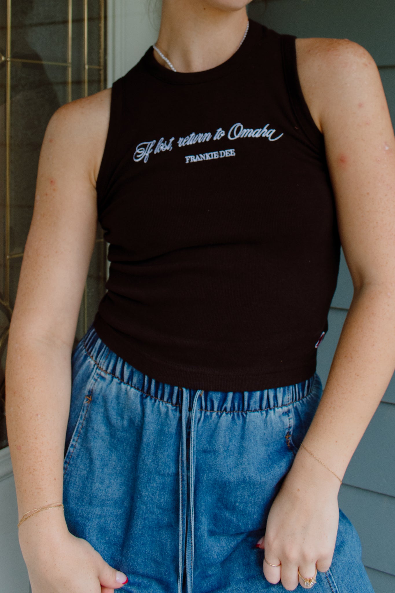If Lost, Return to Omaha Ribbed Tank | Black