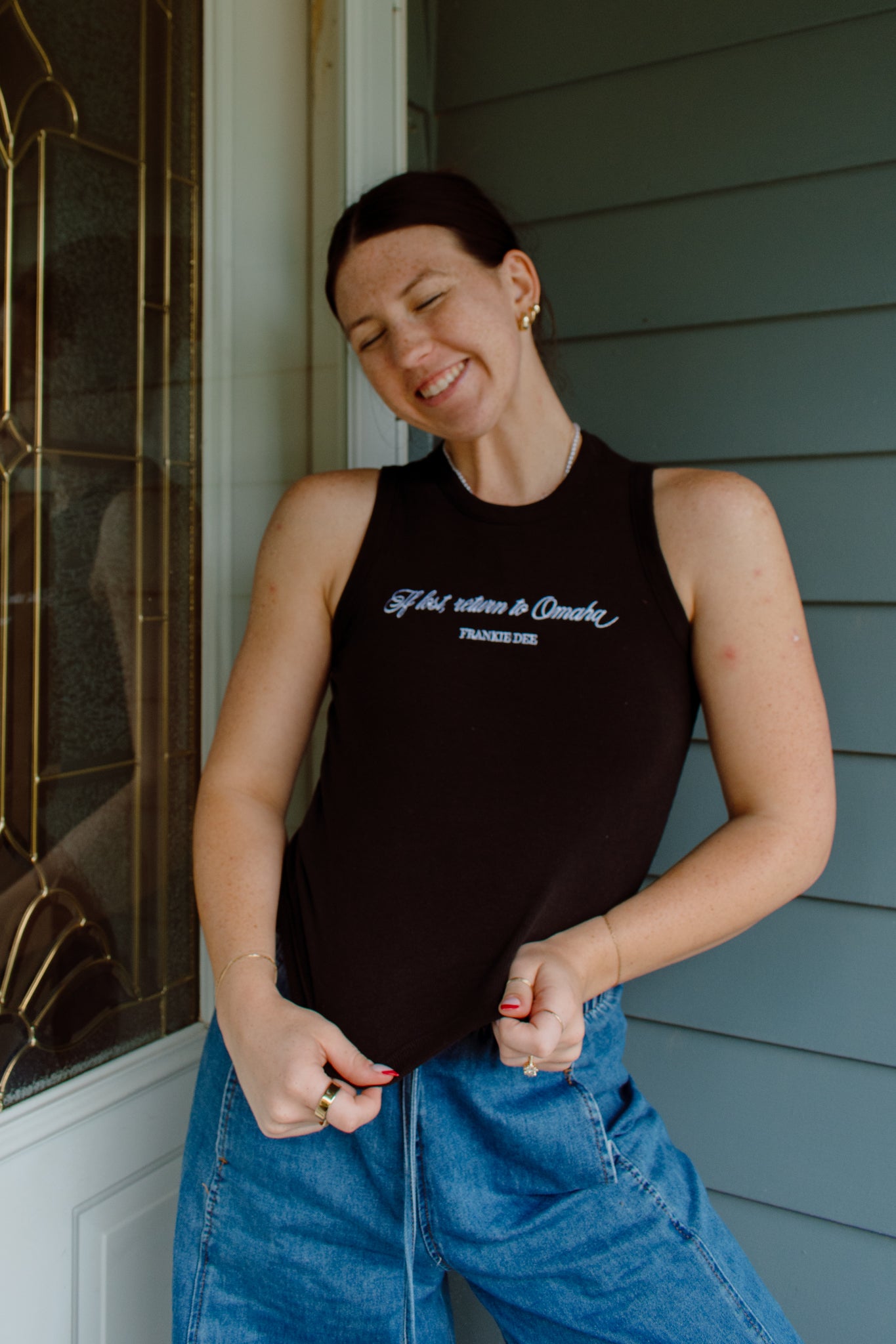 If Lost, Return to Omaha Ribbed Tank | Black