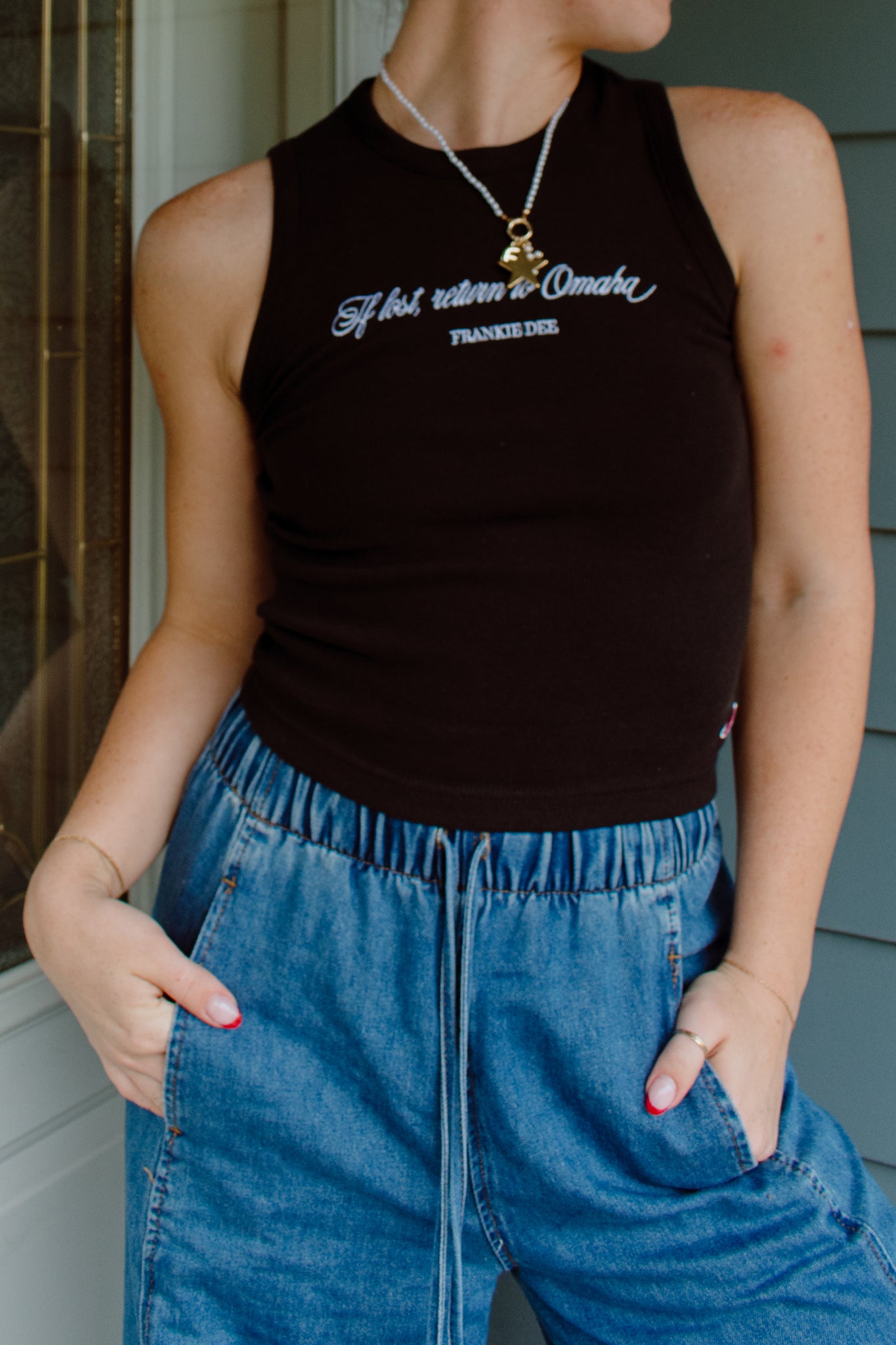 If Lost, Return to Omaha Ribbed Tank | Black