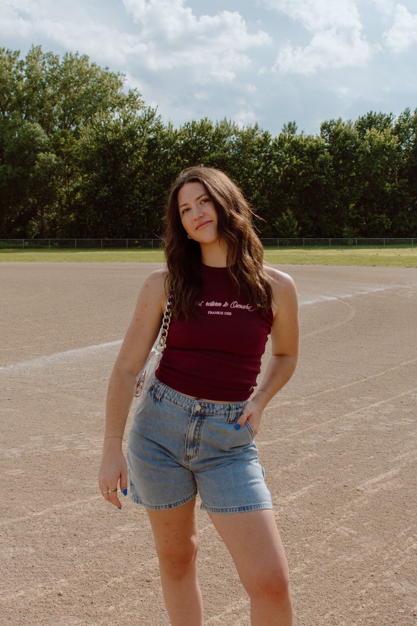 If Lost, Return to Omaha Ribbed Tank | Maroon