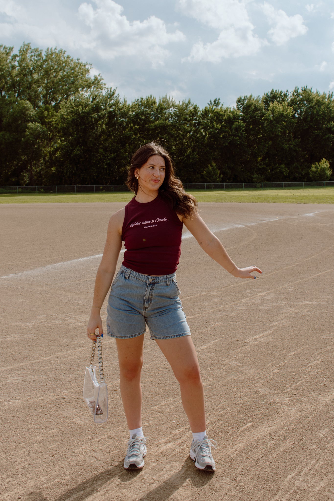 If Lost, Return to Omaha Ribbed Tank | Maroon