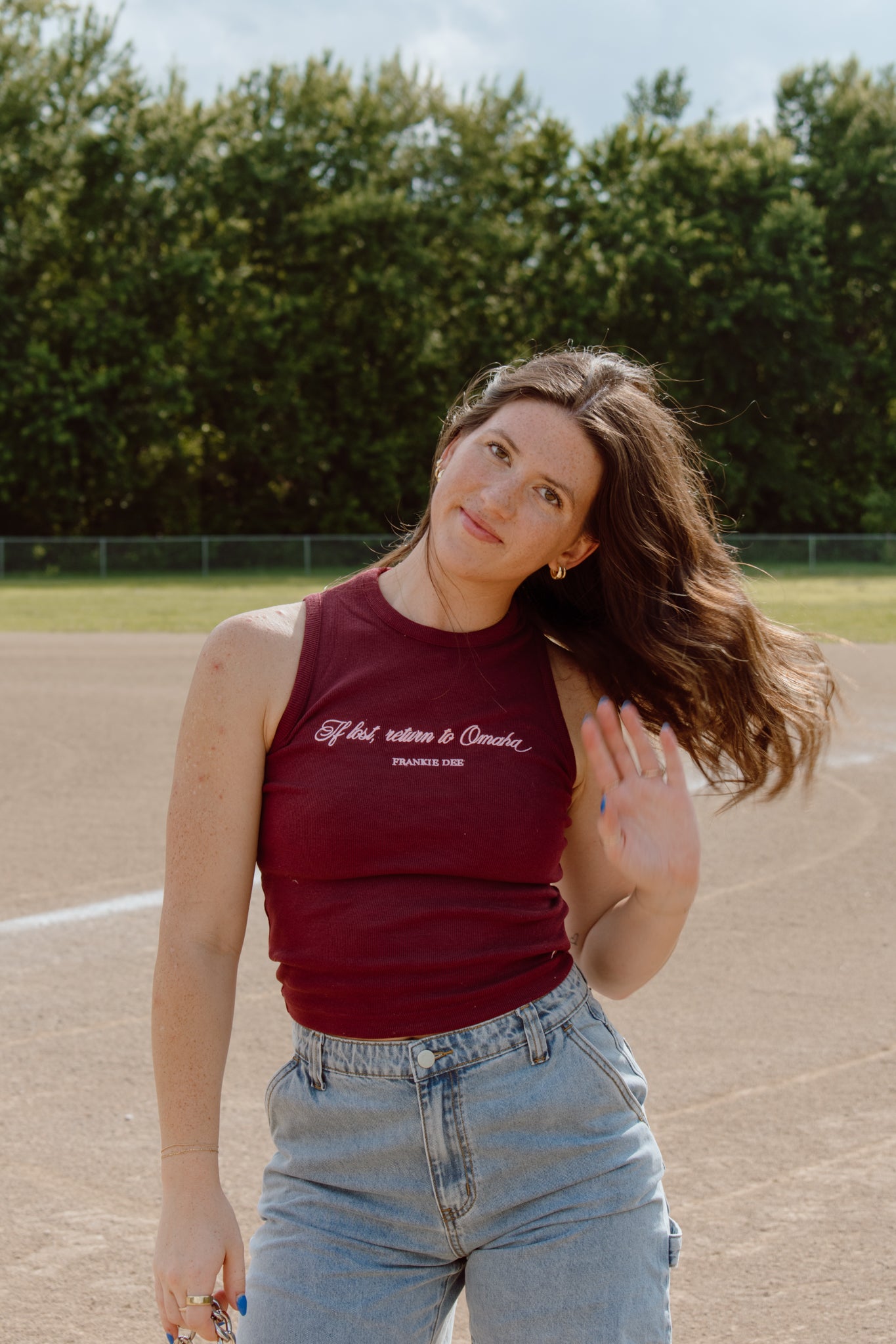 If Lost, Return to Omaha Ribbed Tank | Maroon
