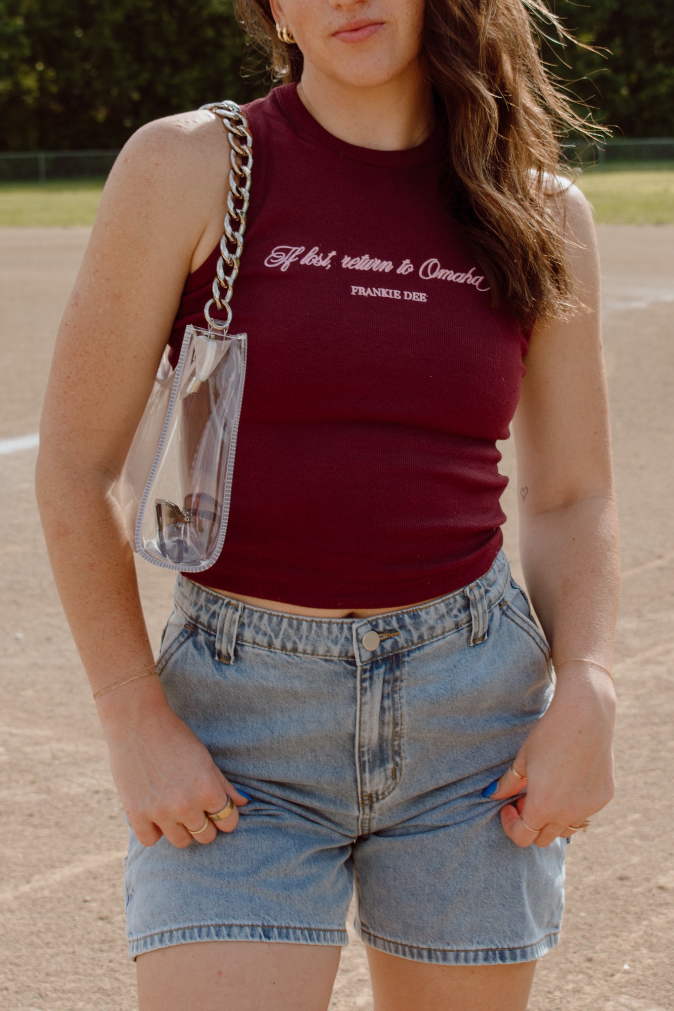 If Lost, Return to Omaha Ribbed Tank | Maroon