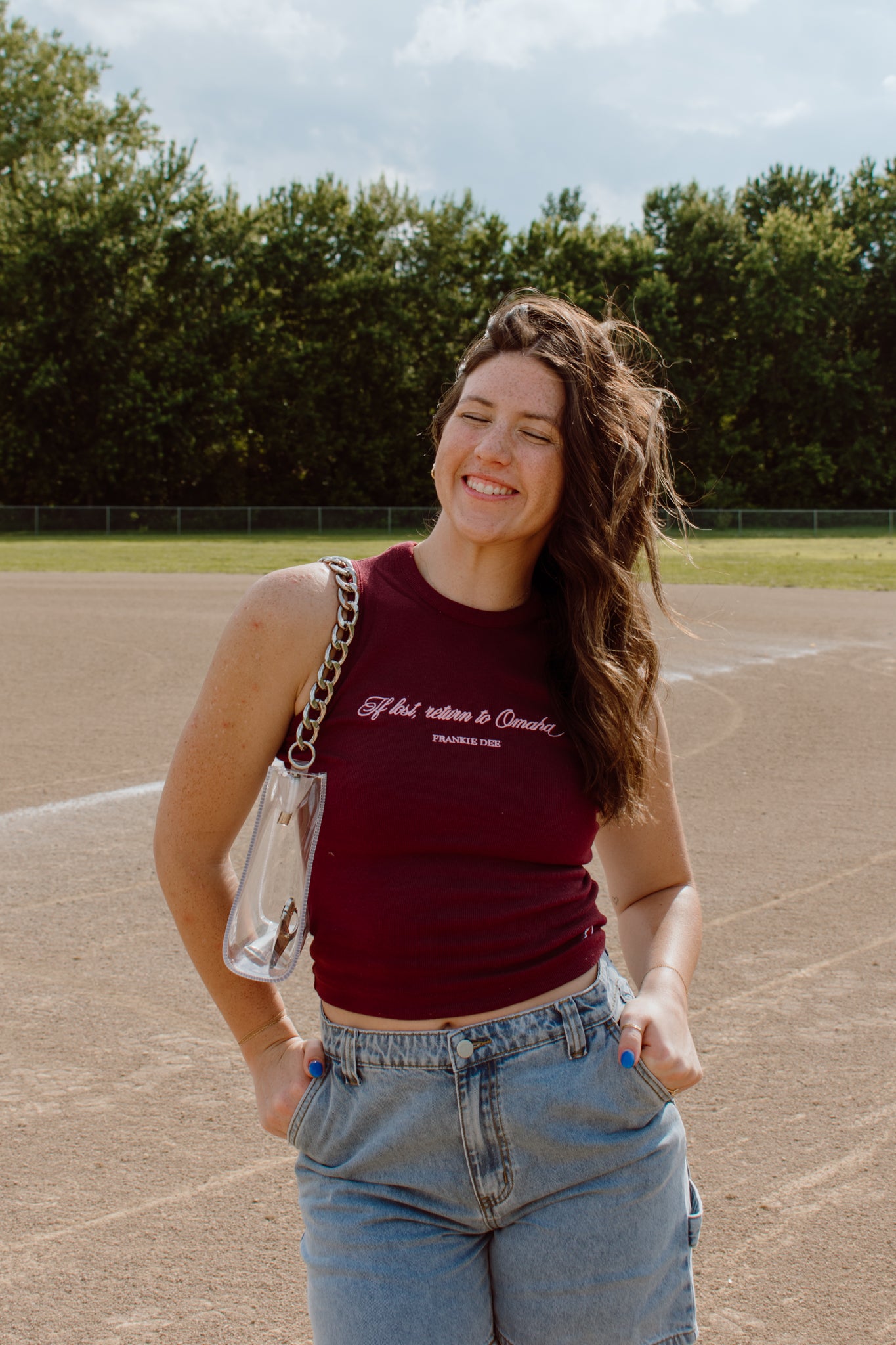 If Lost, Return to Omaha Ribbed Tank | Maroon