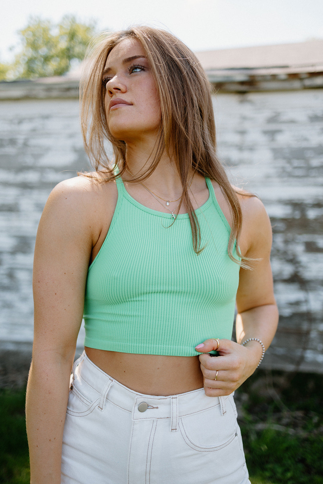 Feel Free Ribbed Halter Top