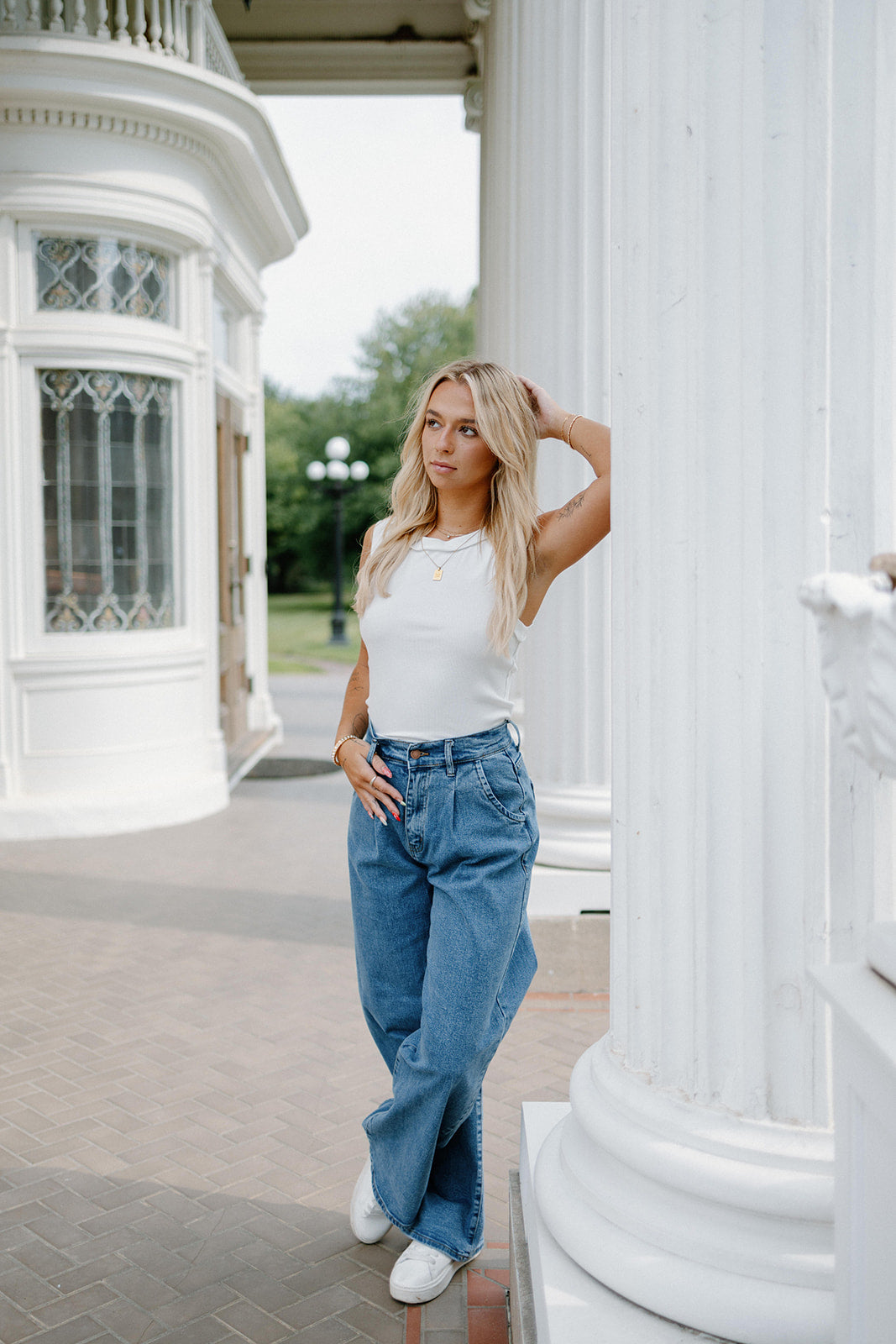 High Class Pleated Wide Leg Jeans