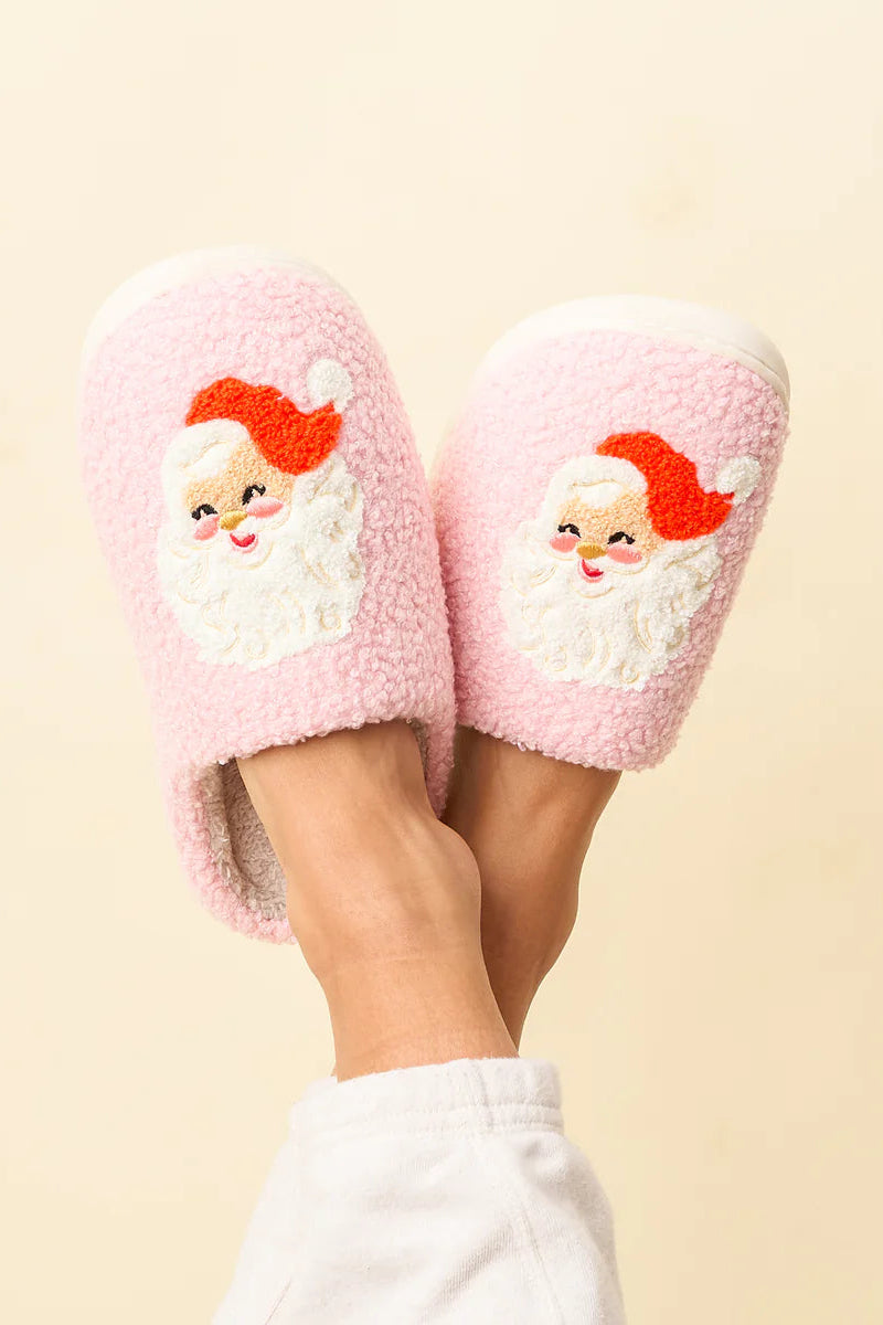 Pink Santa Slippers