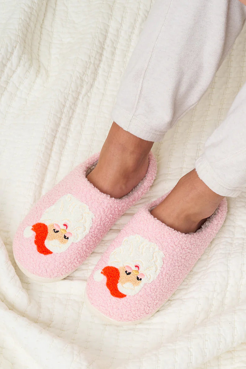 Pink Santa Slippers