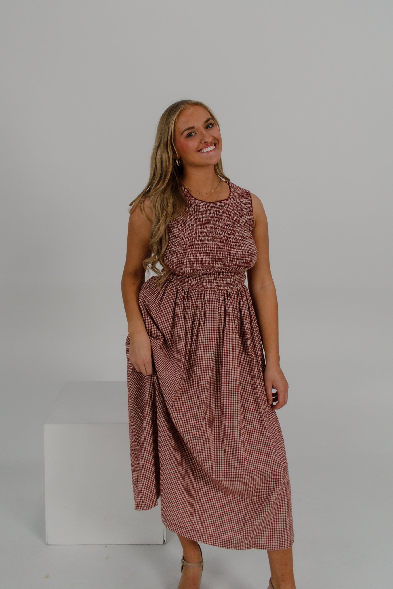 Charlotte Gingham Midi Dress