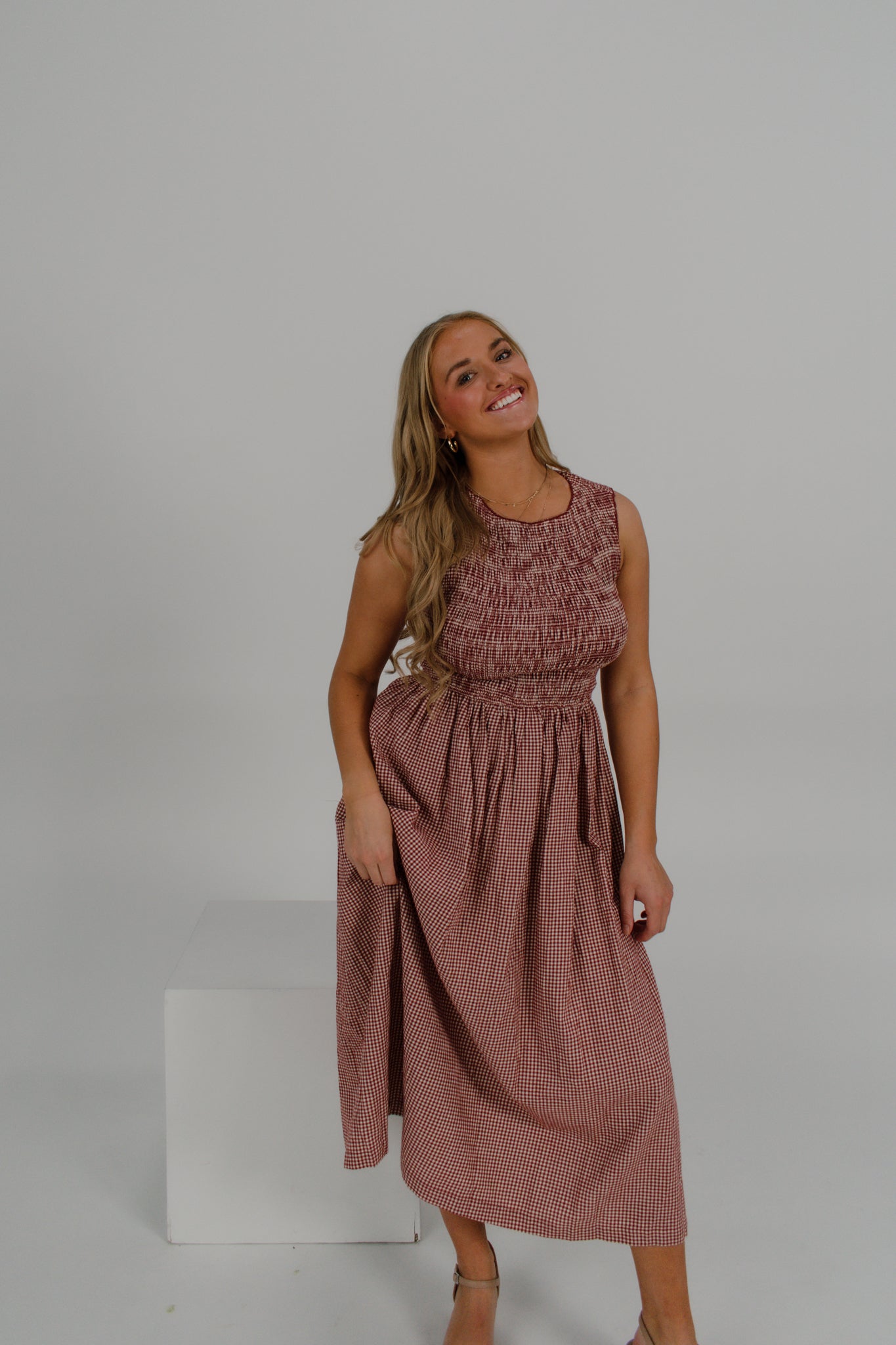 Charlotte Gingham Midi Dress
