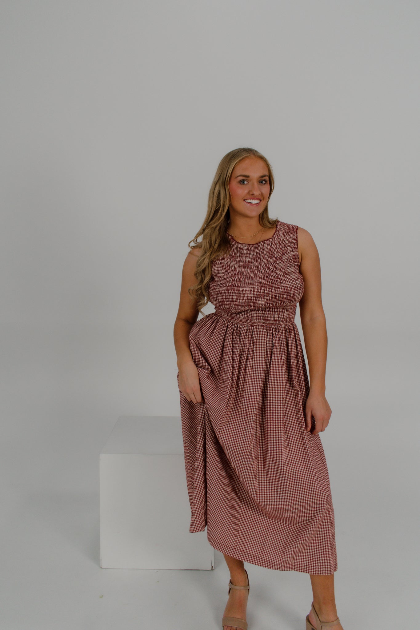 Charlotte Gingham Midi Dress