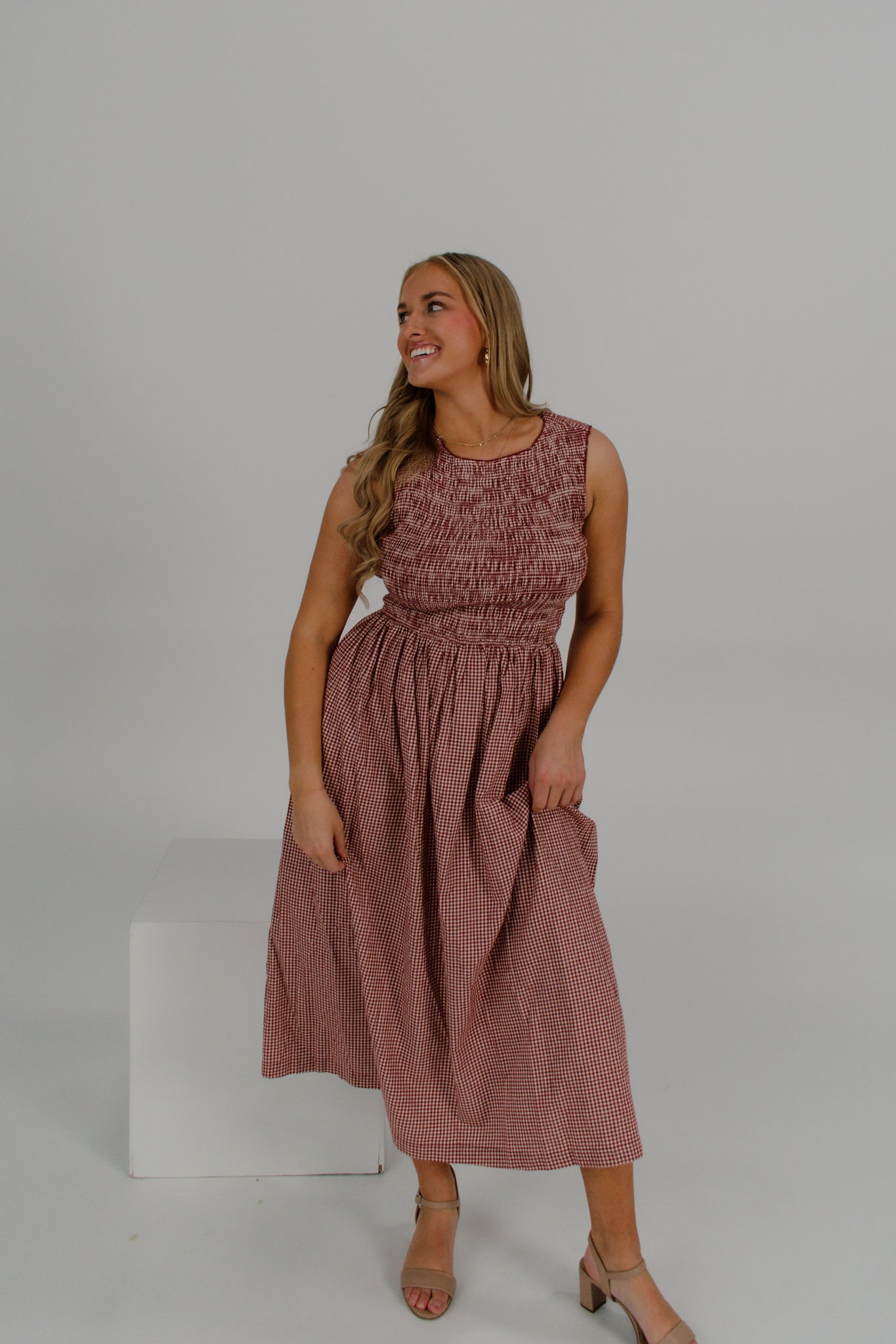 Charlotte Gingham Midi Dress