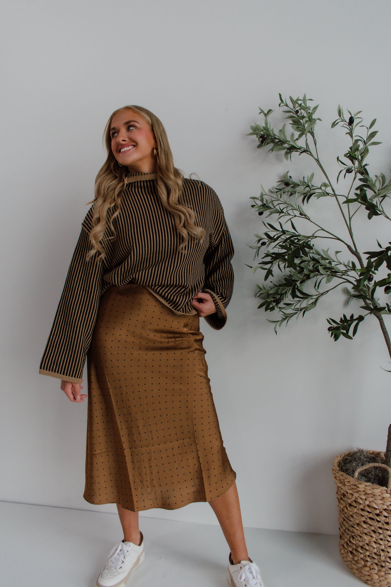 Spiced Spot Midi Skirt