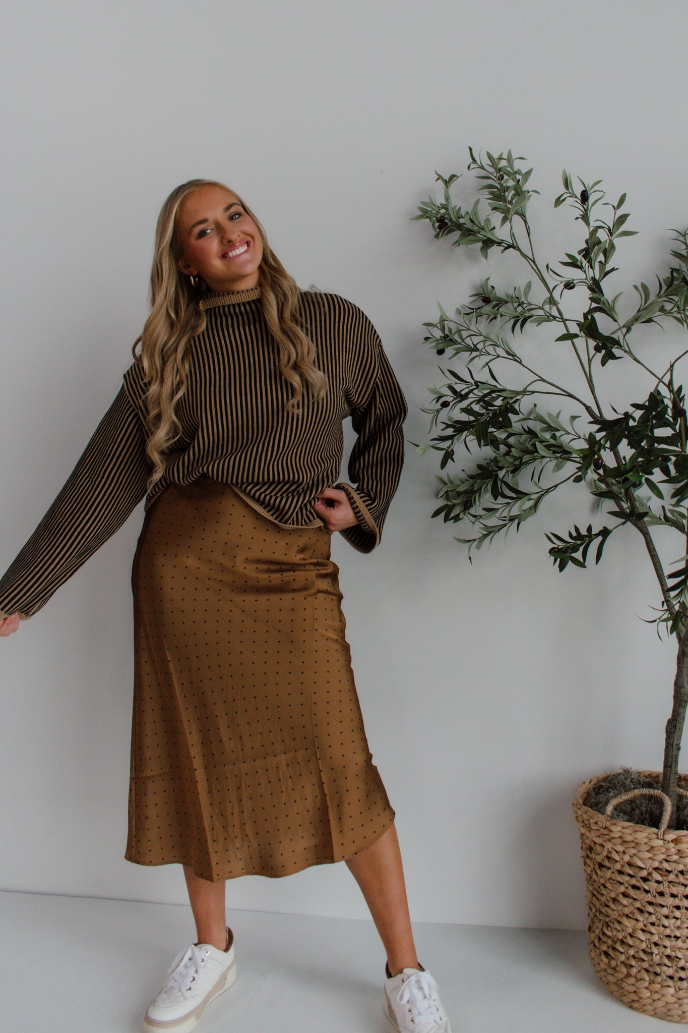 Spiced Spot Midi Skirt