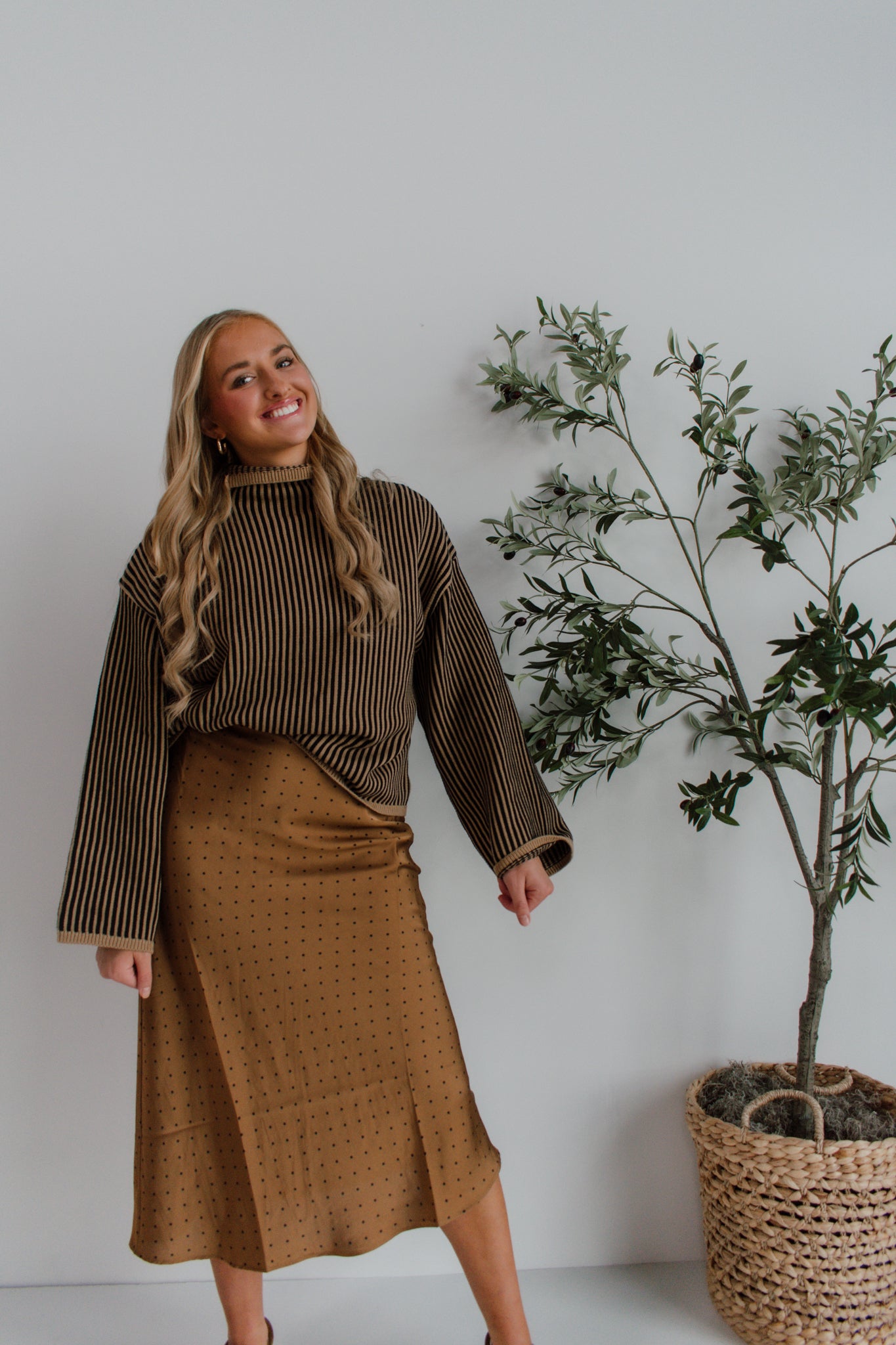Spiced Spot Midi Skirt
